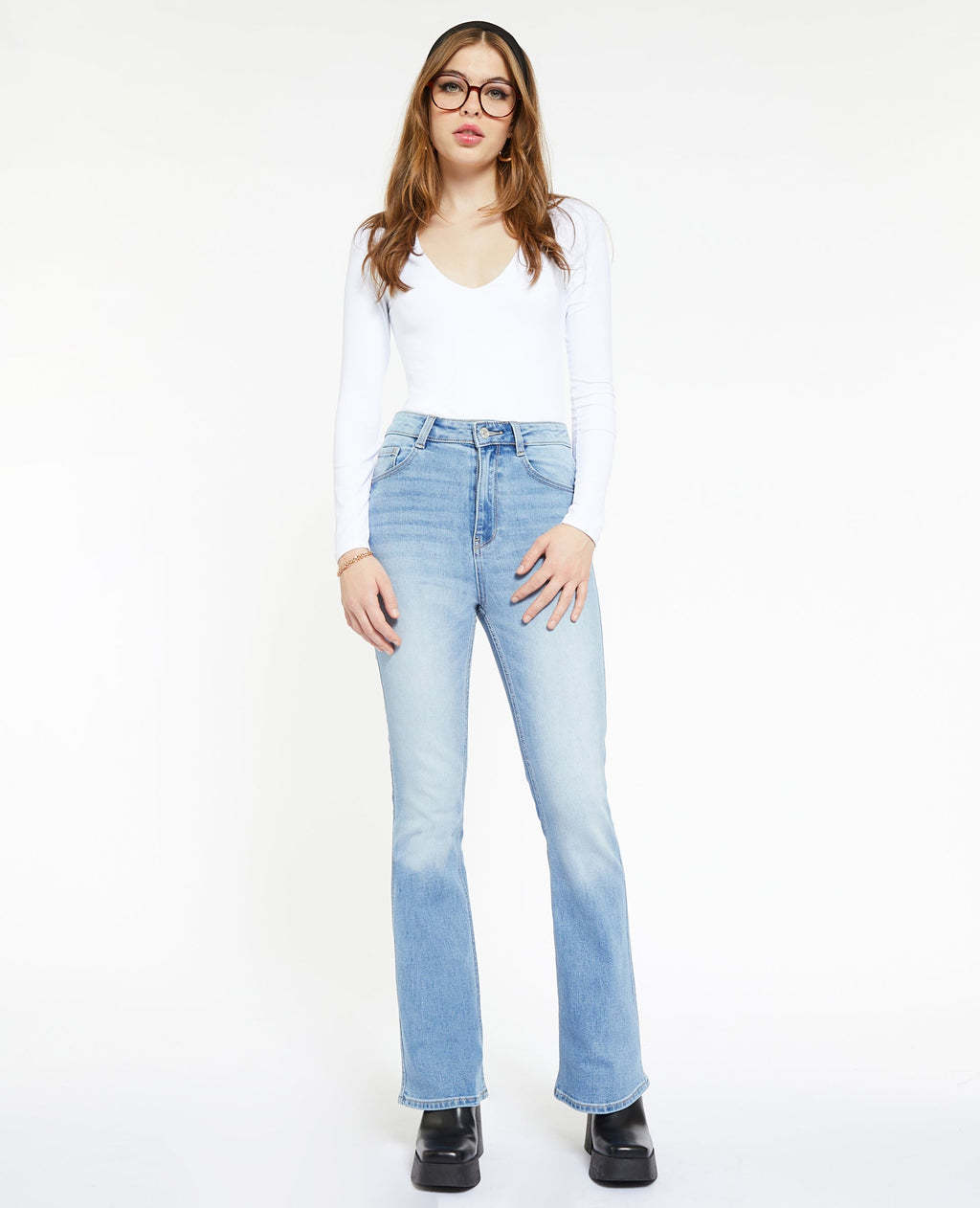 Jean flare taille haute