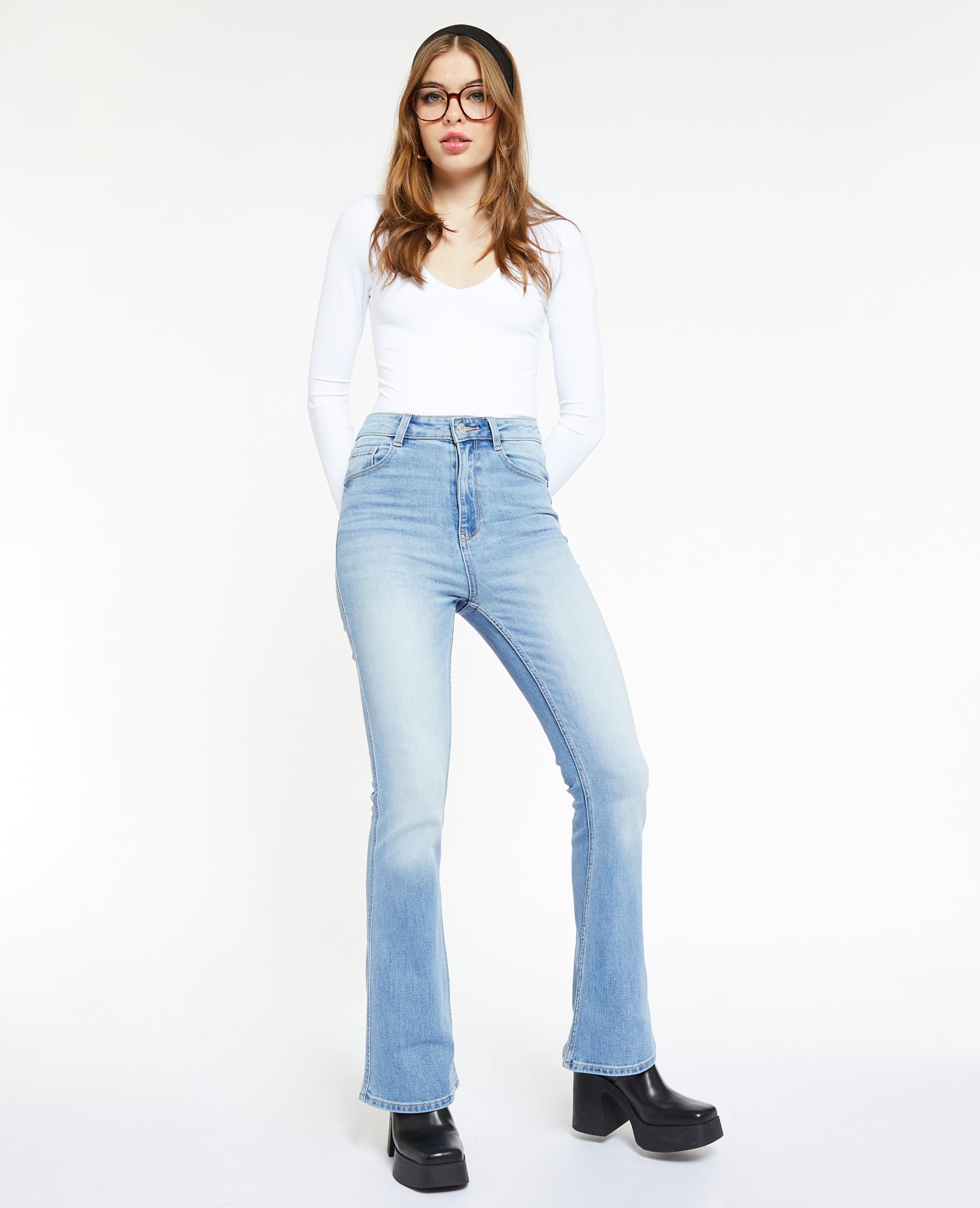 Jean flare taille haute