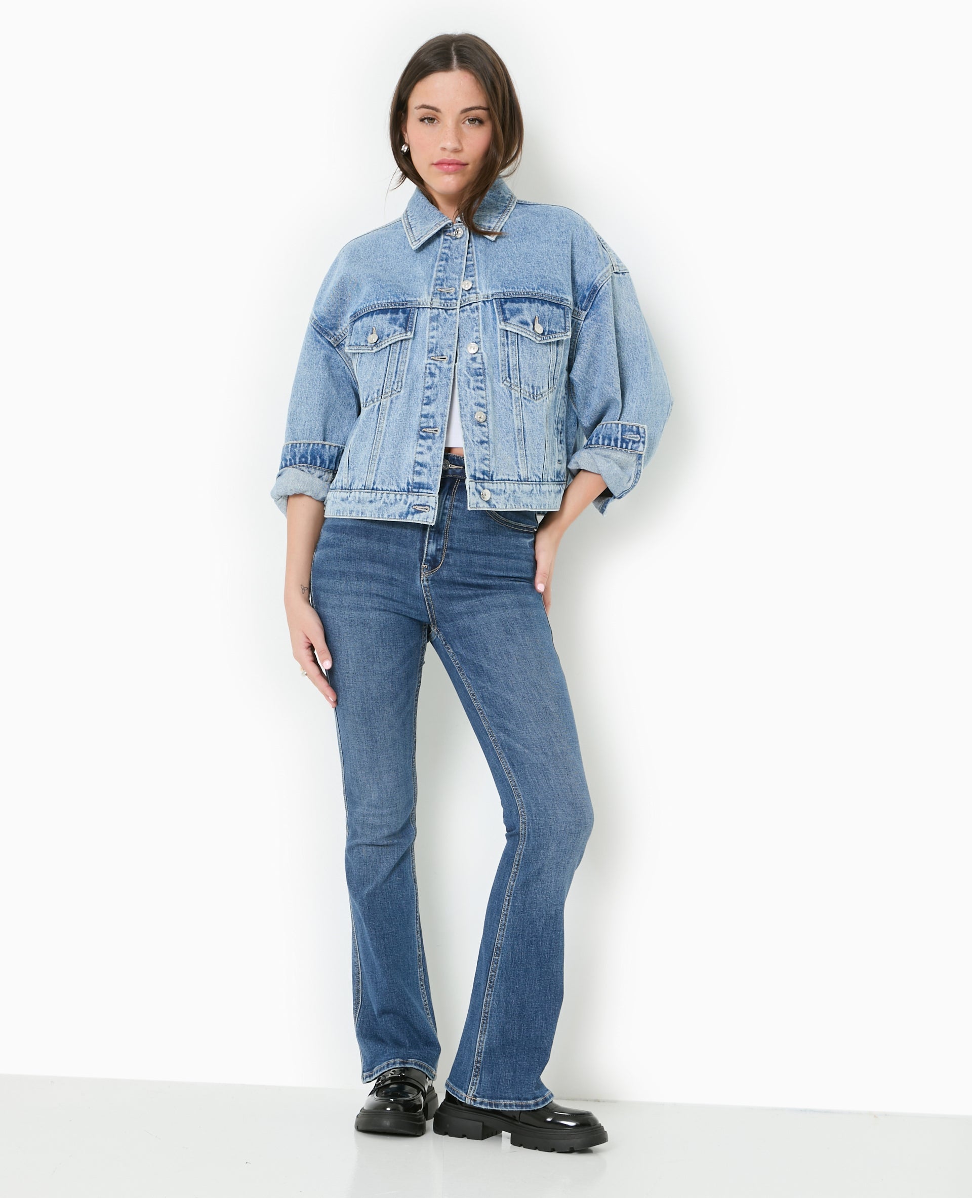 Jean flare taille haute