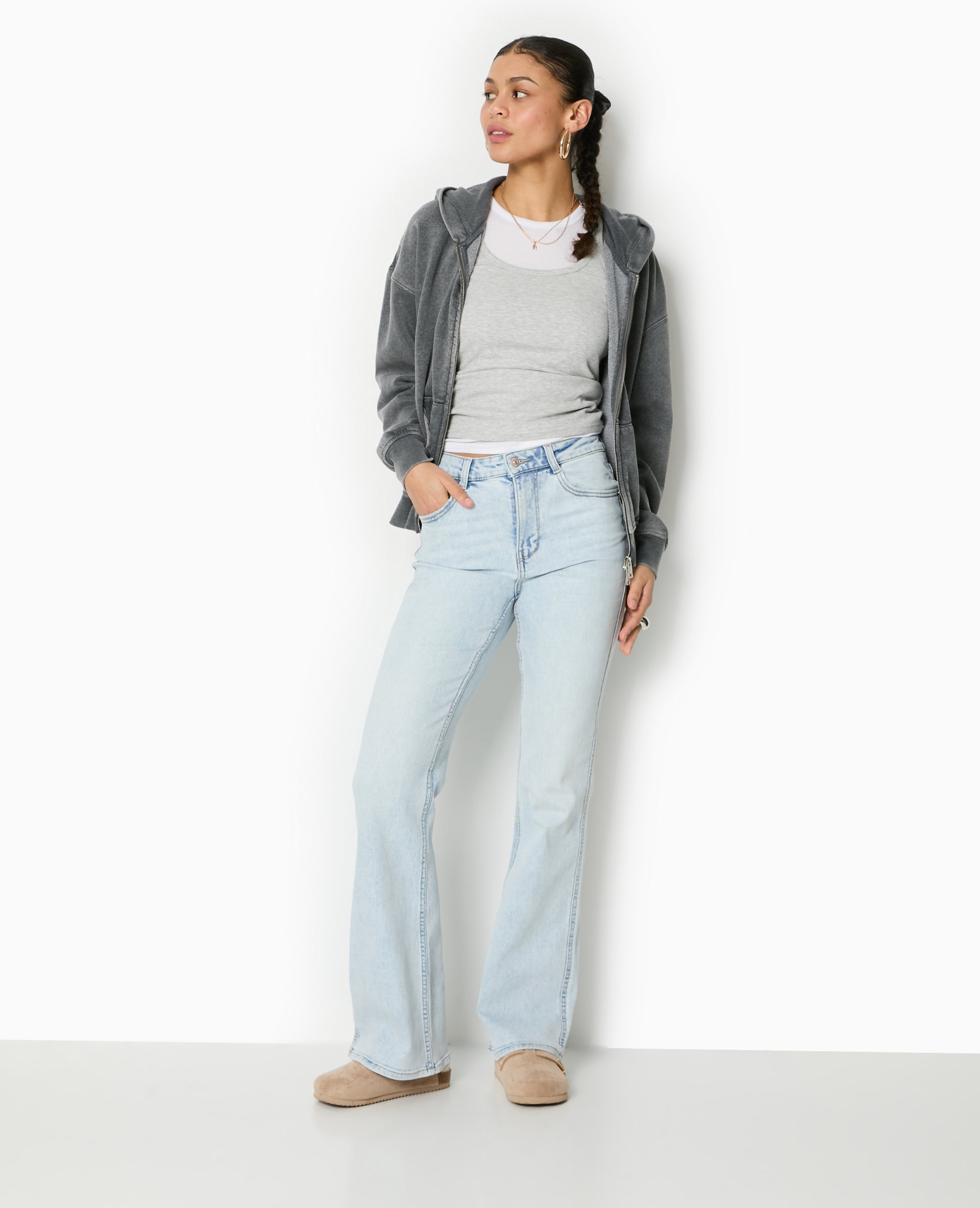 Jean flare taille haute