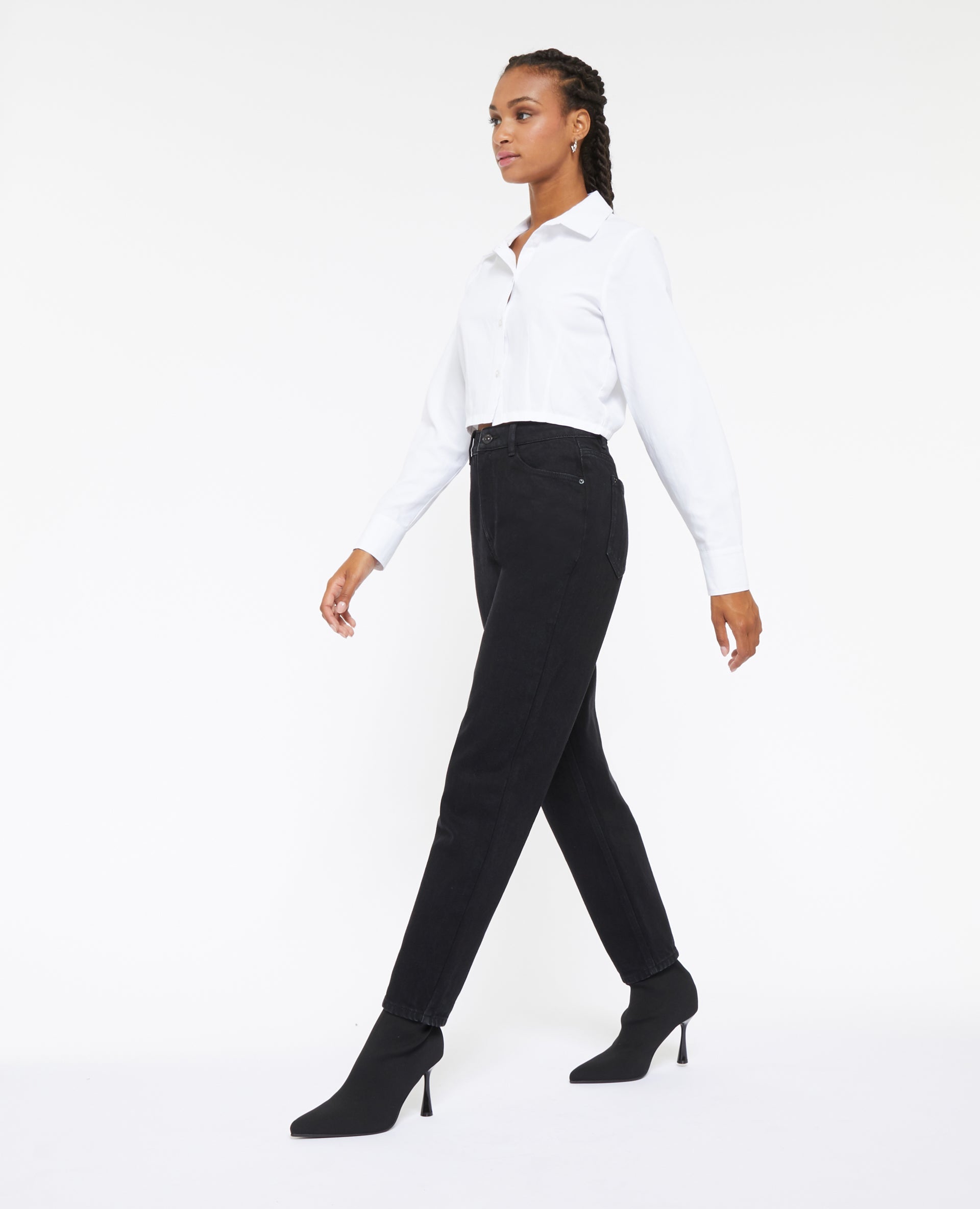 Jean mom taille haute