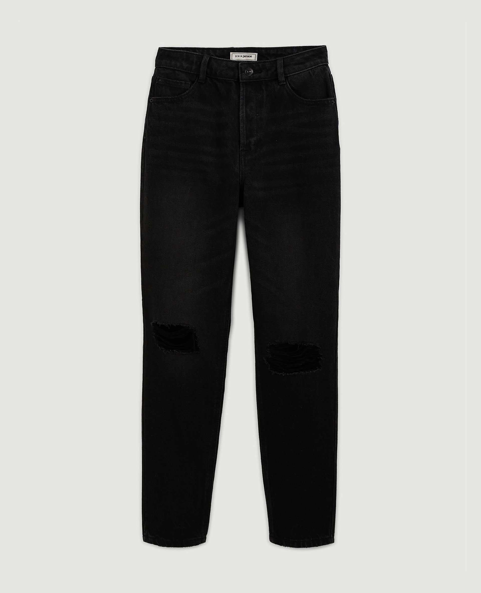 Jean mom taille haute trashé
