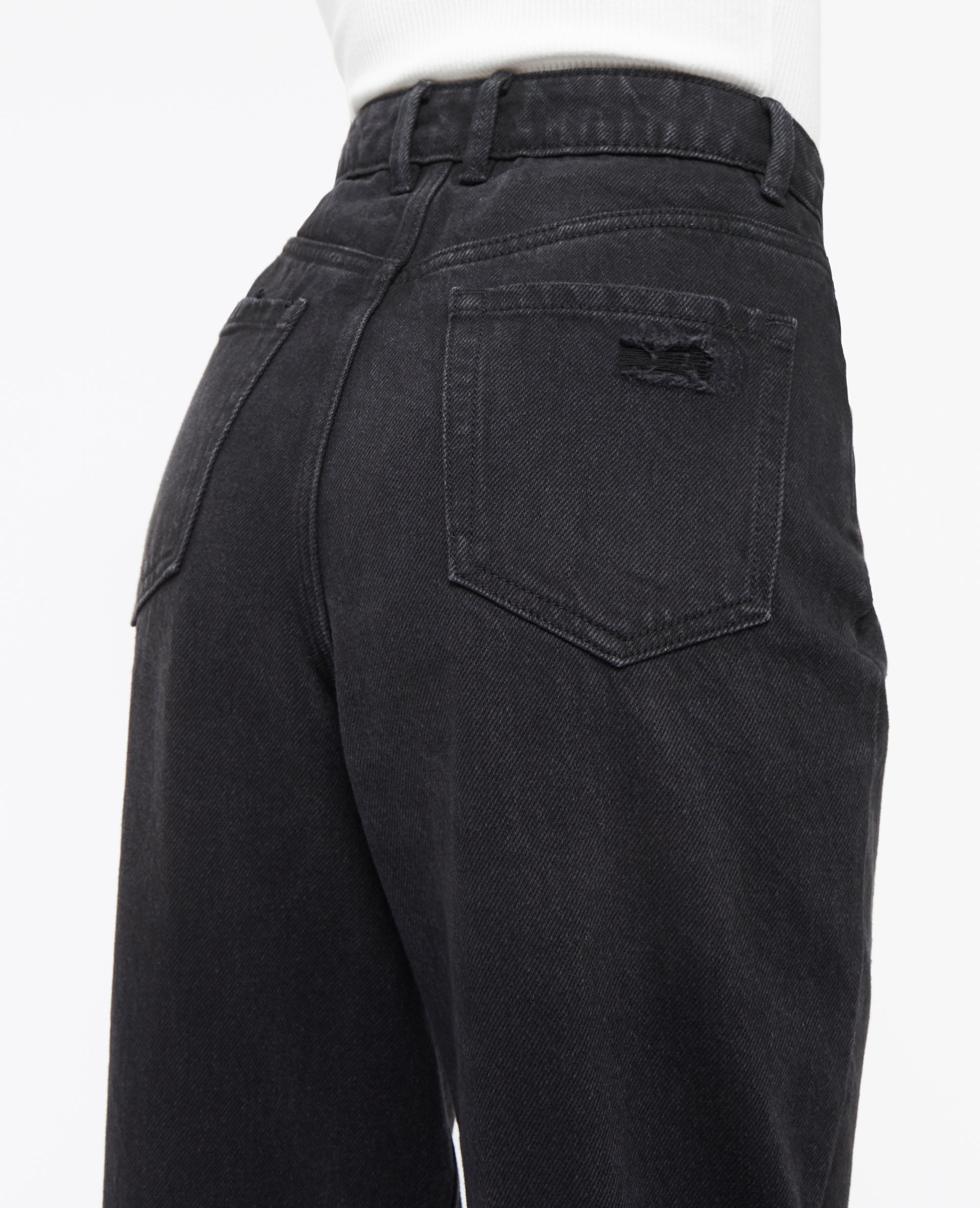 Jean mom taille haute trashé