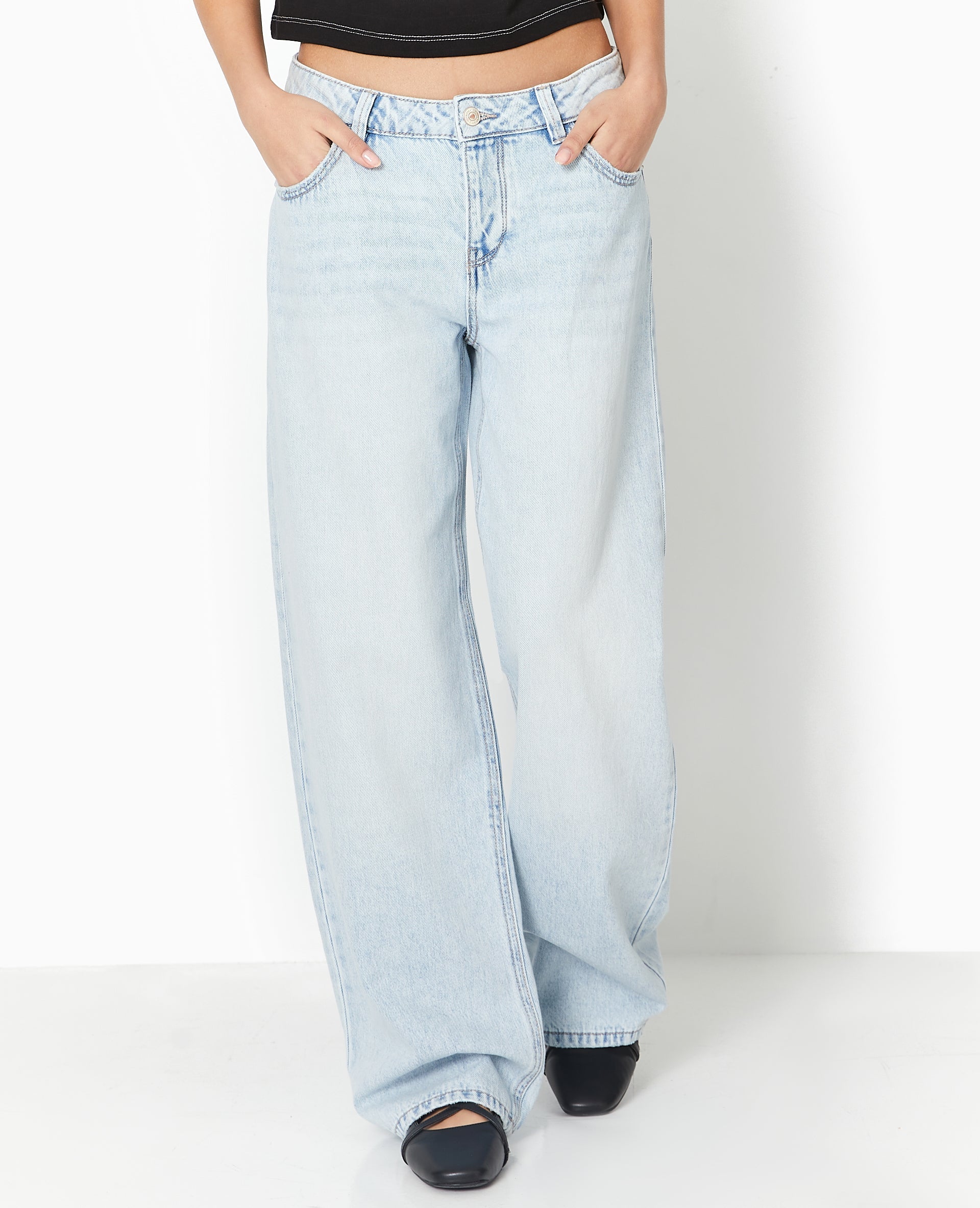 Jean wide taille basse