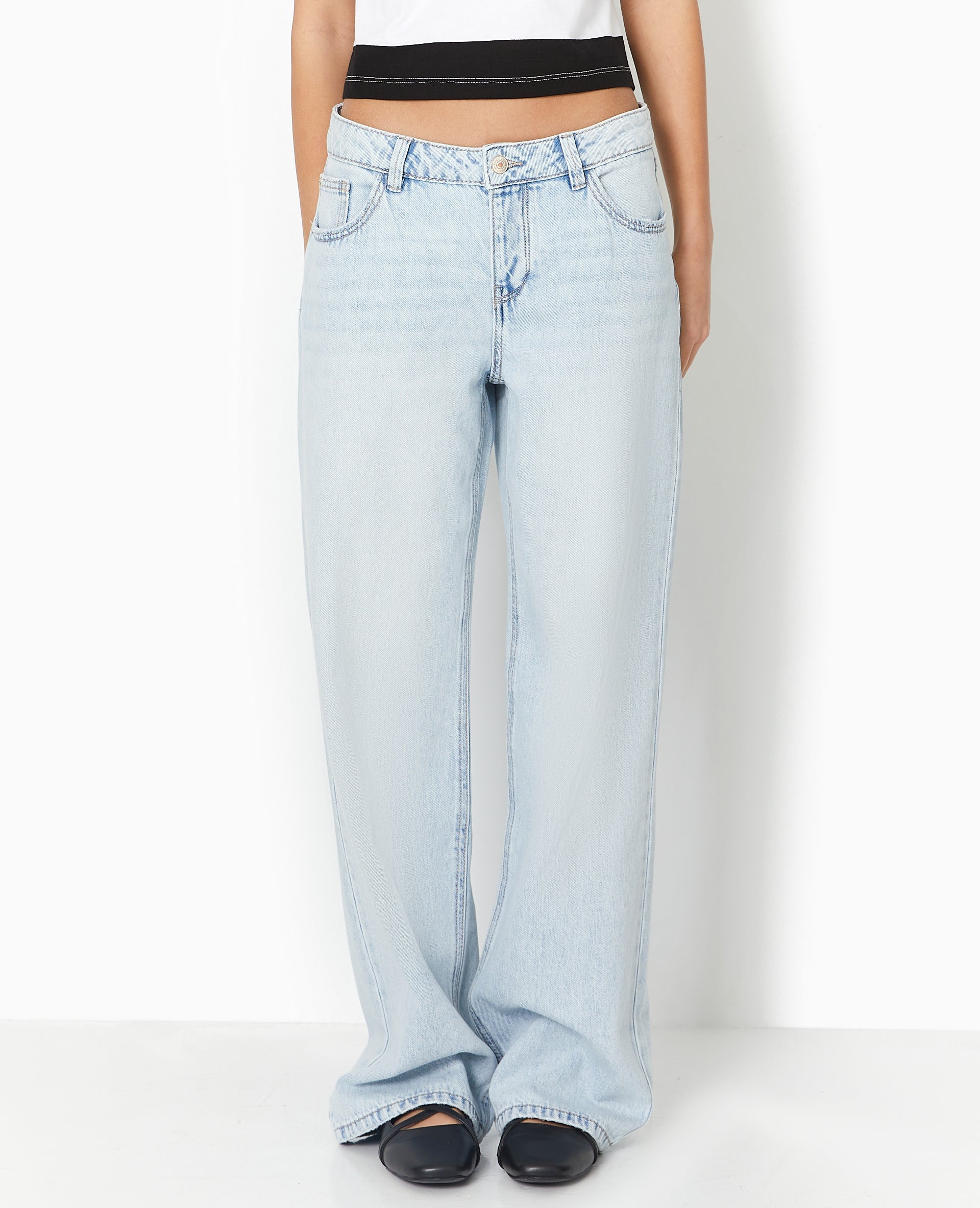 Jean wide taille basse