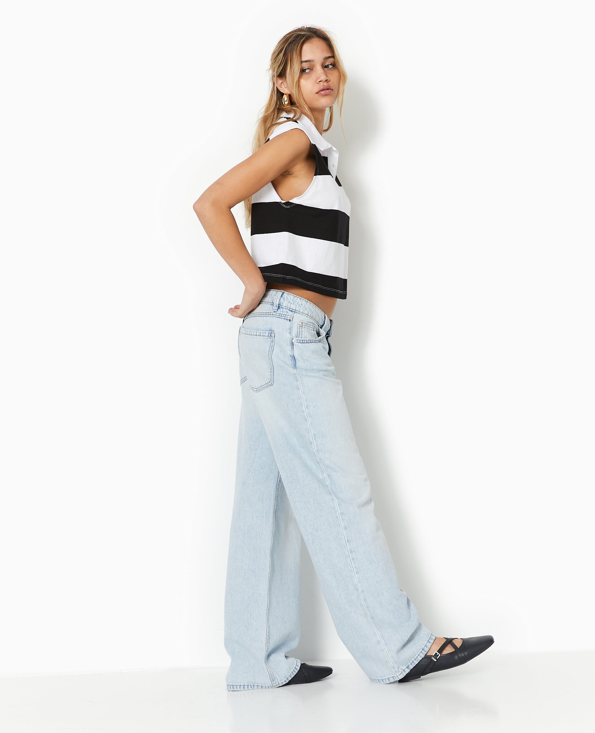 Jean wide taille basse