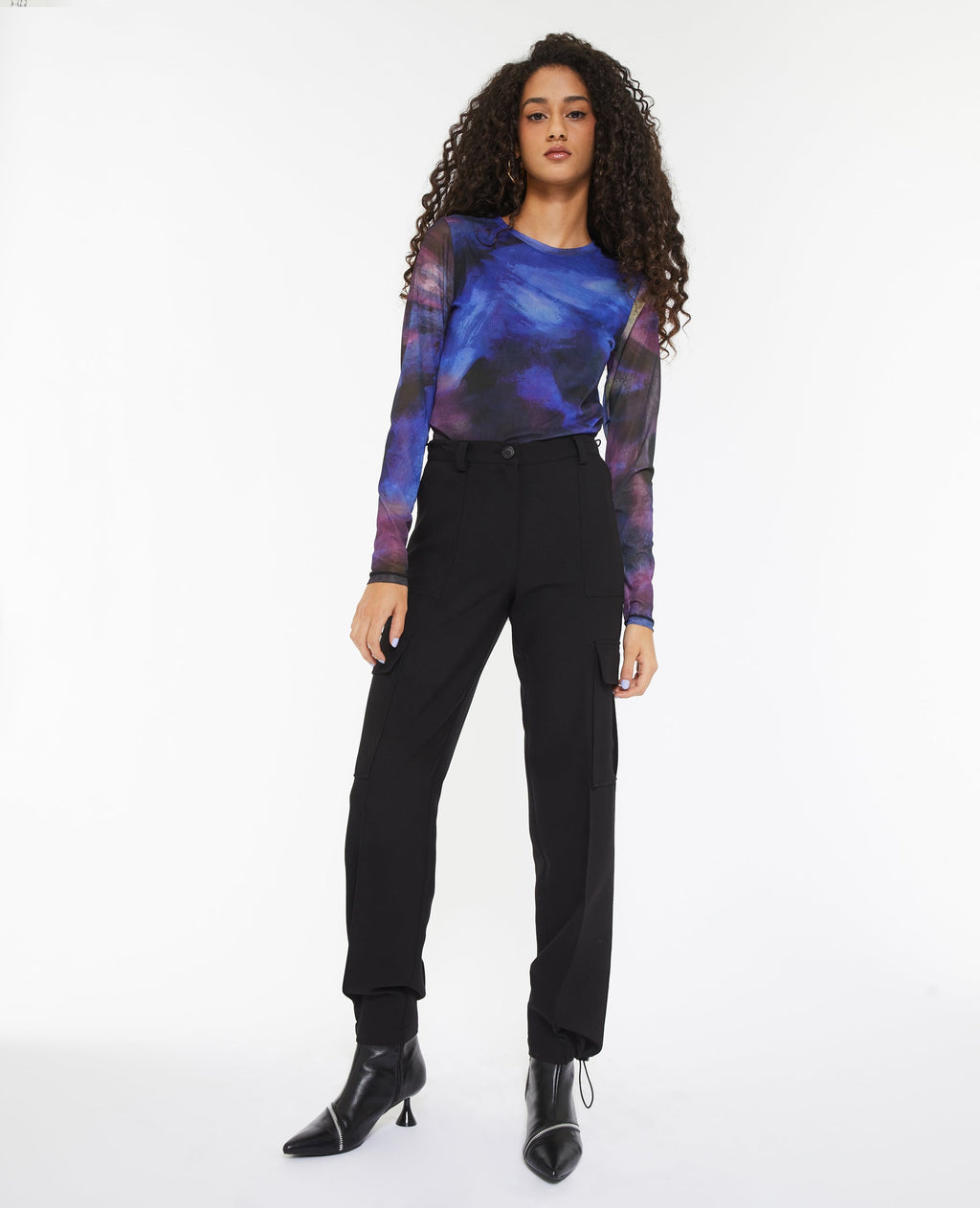 Pantalon cargo avec élastiques coulissés