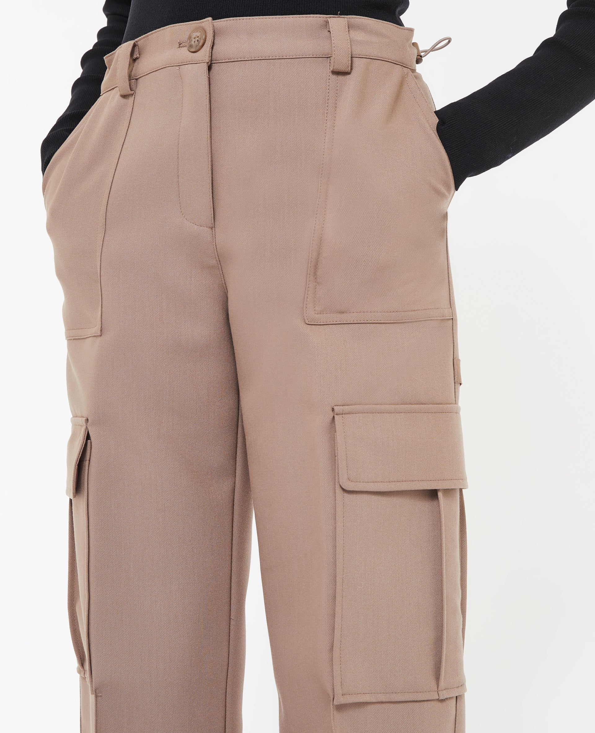 Pantalon cargo avec élastiques coulissés