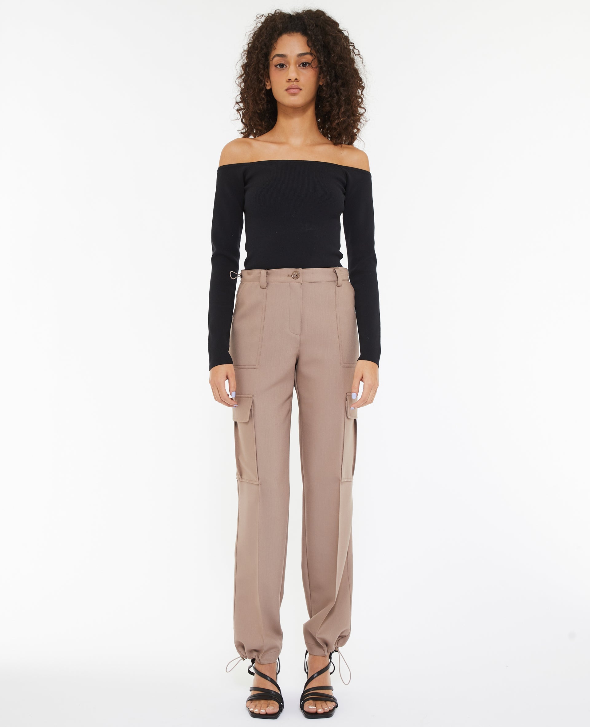 Pantalon cargo avec élastiques coulissés