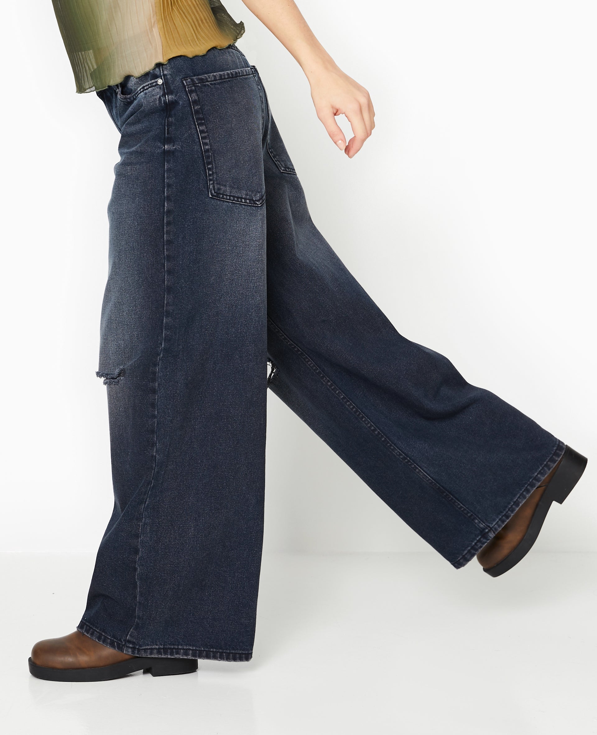 Jean baggy destroy taille basse