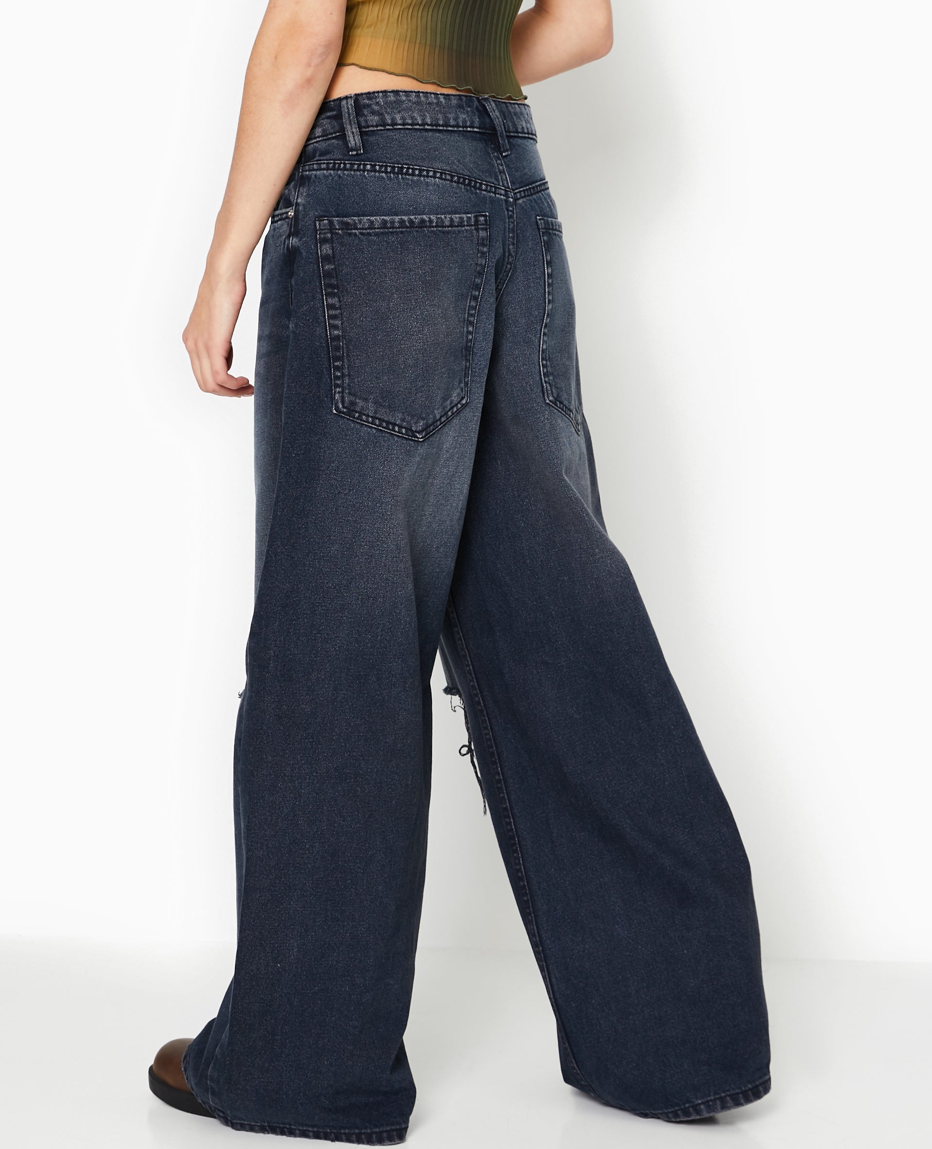 Jean baggy destroy taille basse