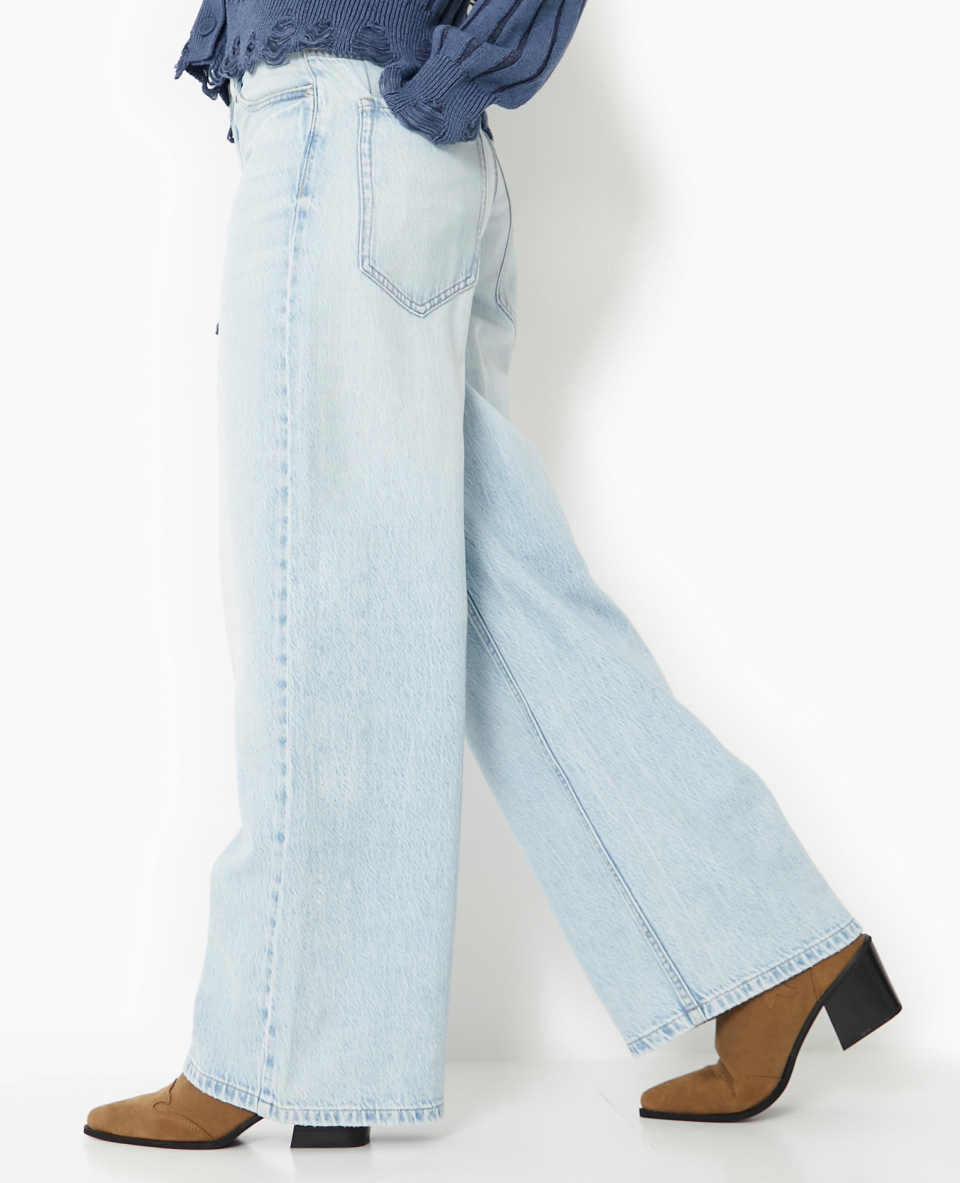 Jean baggy taille haute