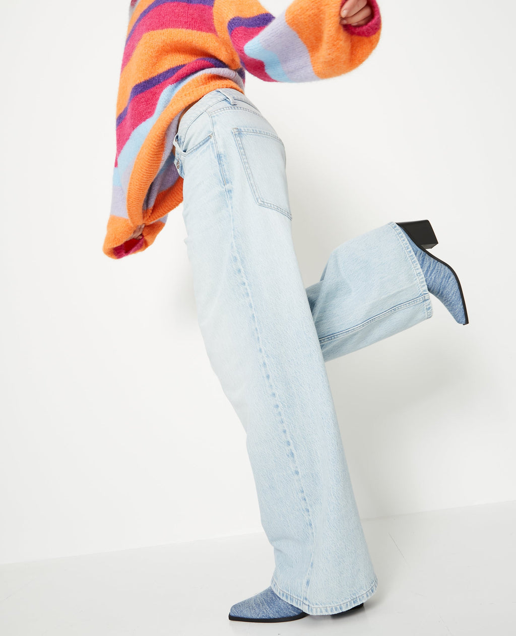 Jean baggy taille haute