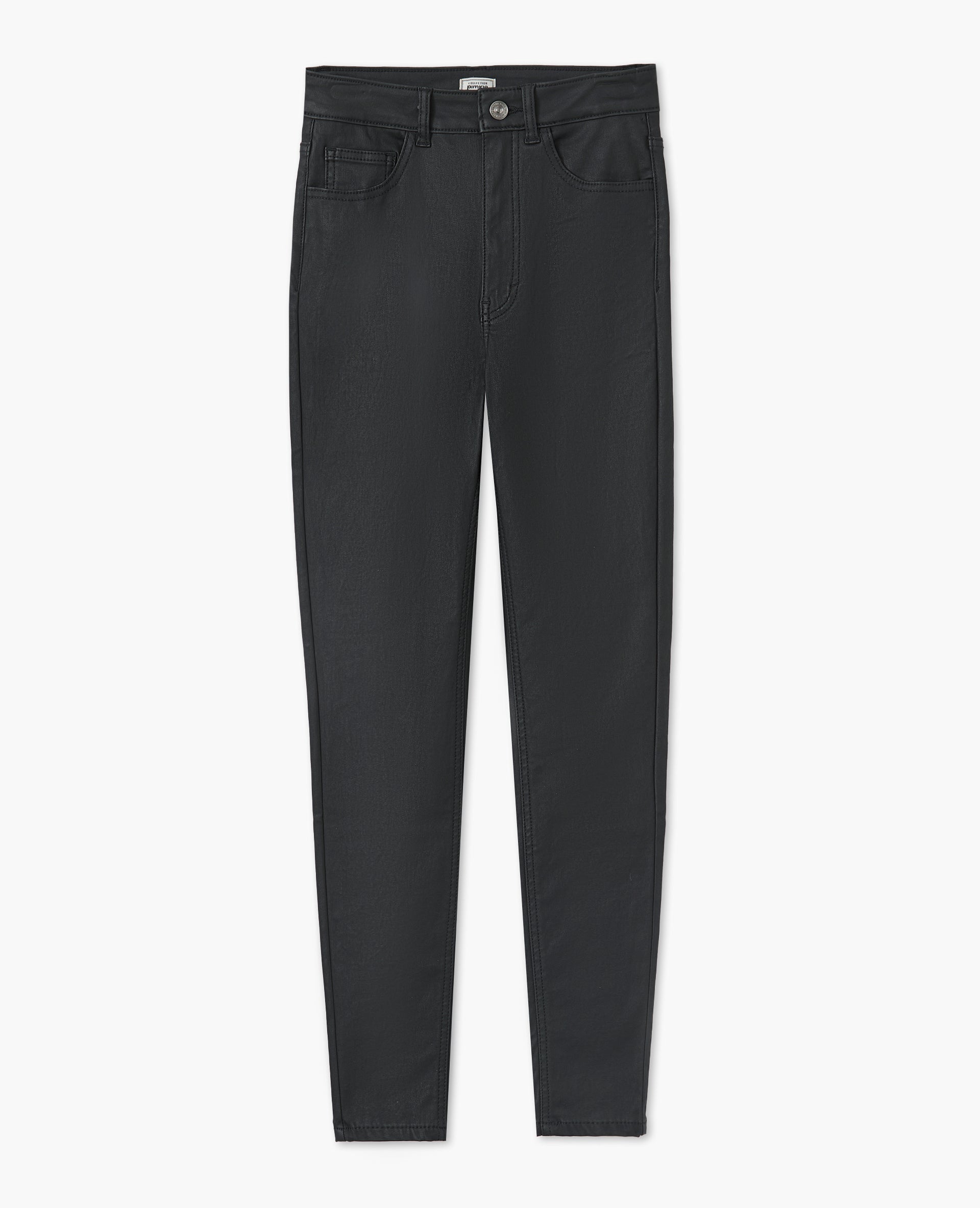 Jean skinny enduit effet cuir