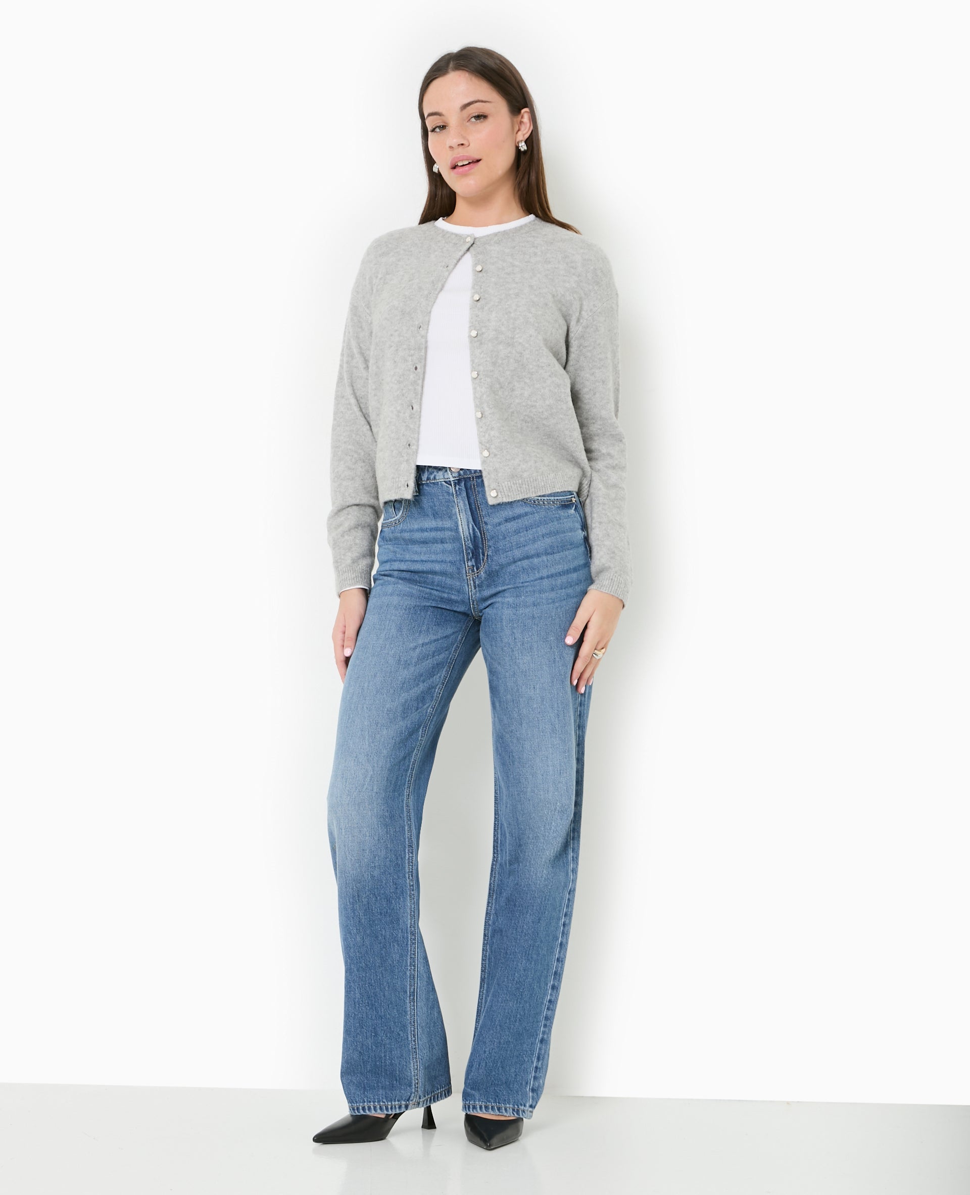 Jean wide taille haute