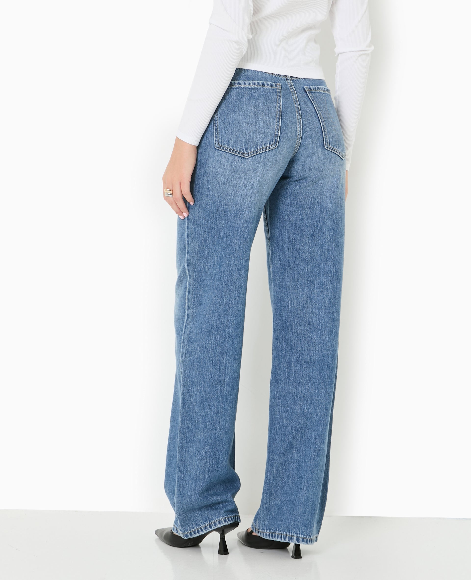 Jean wide taille haute