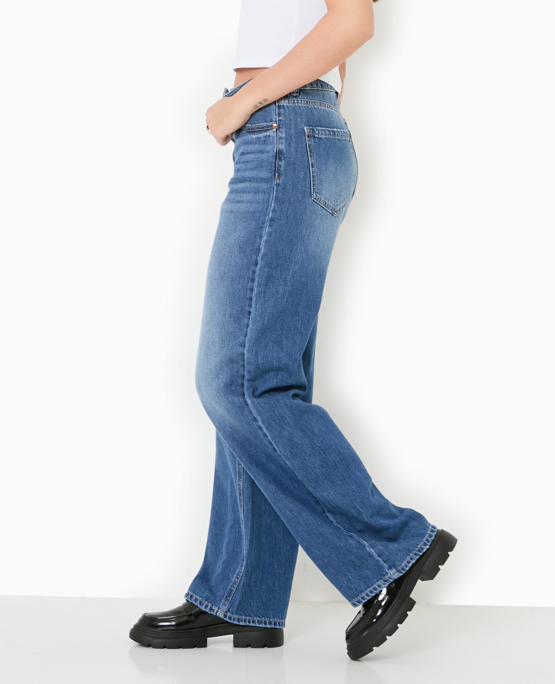 Jean wide taille haute