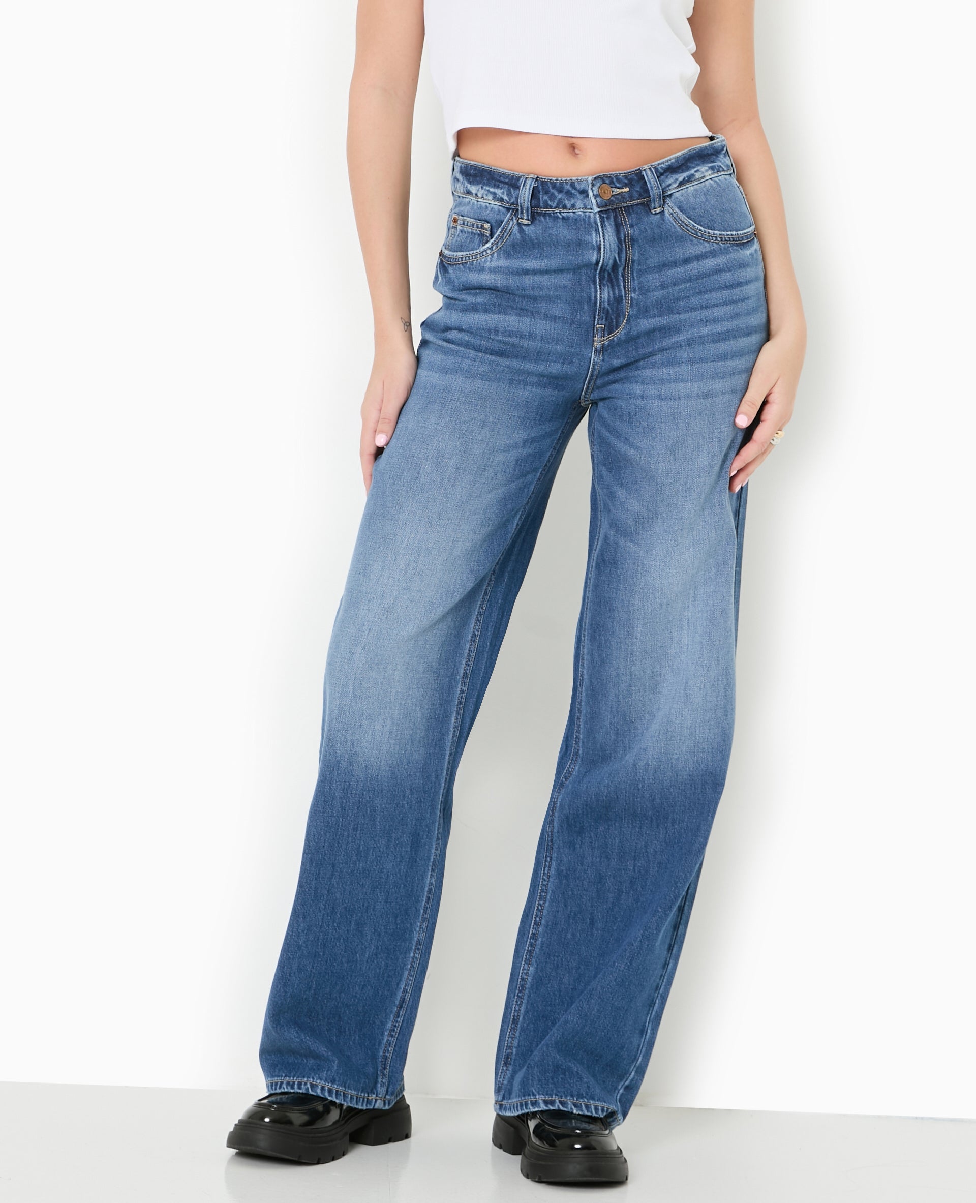 Jean wide taille haute