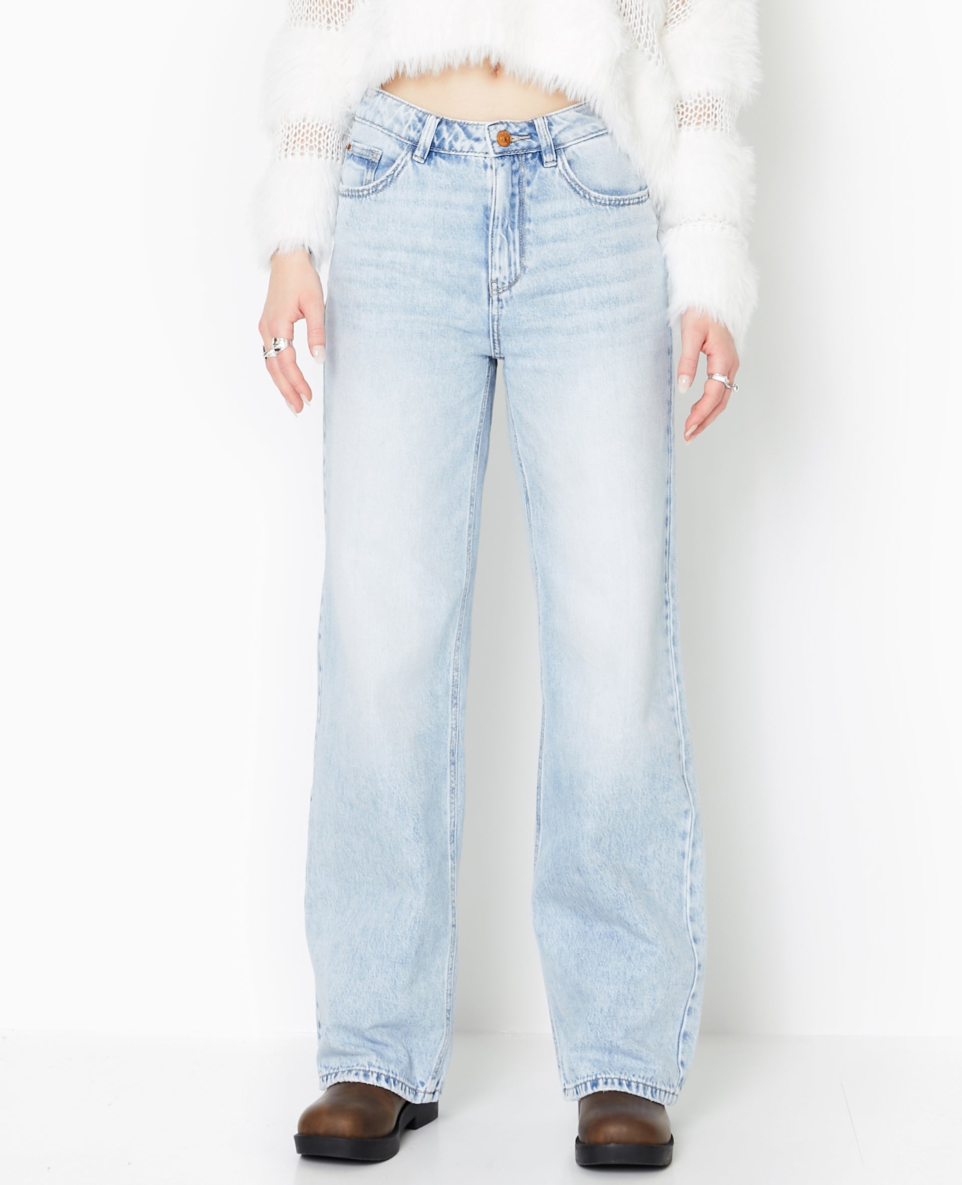 Jean wide taille haute