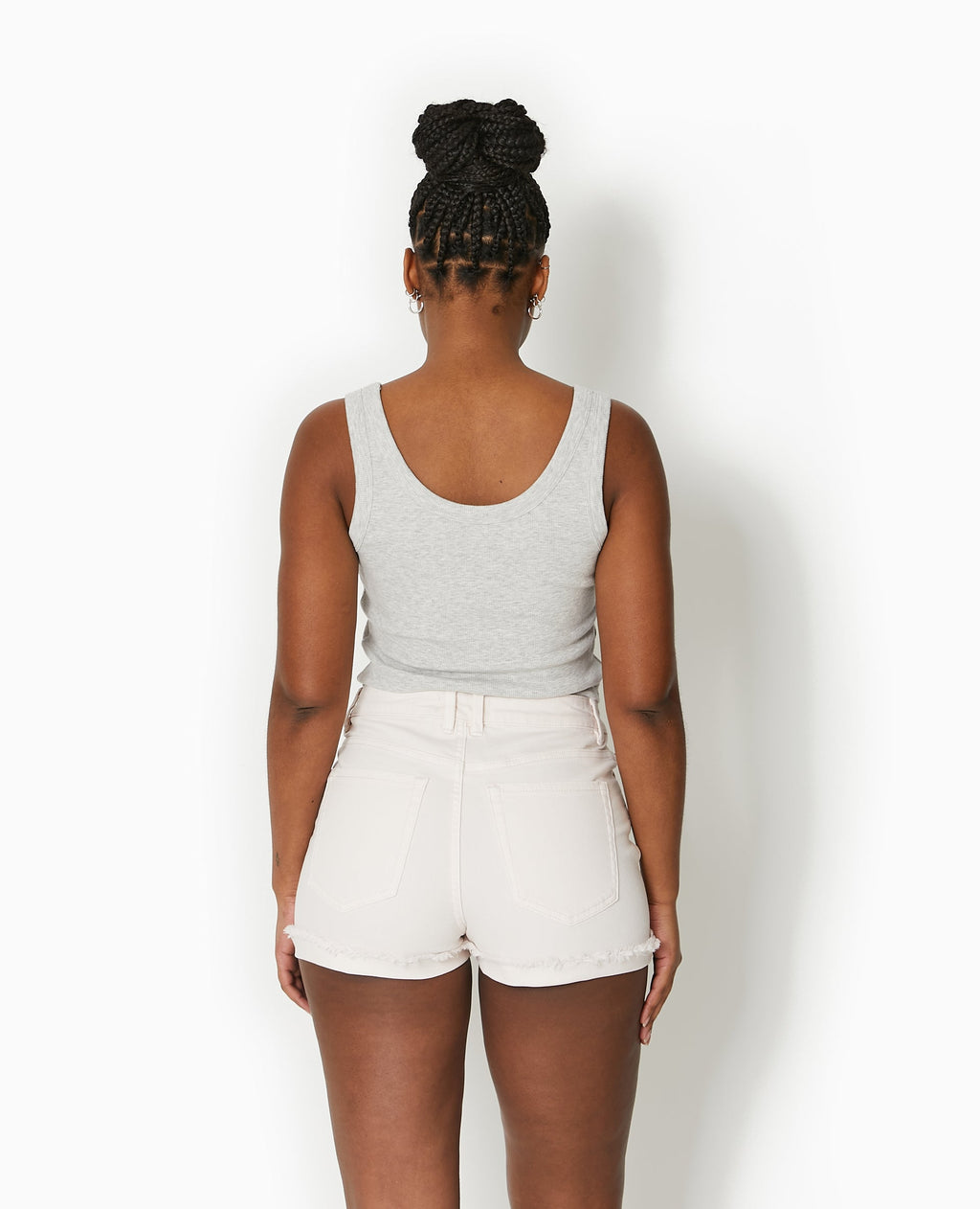 Short en jean taille haute avec élasthane