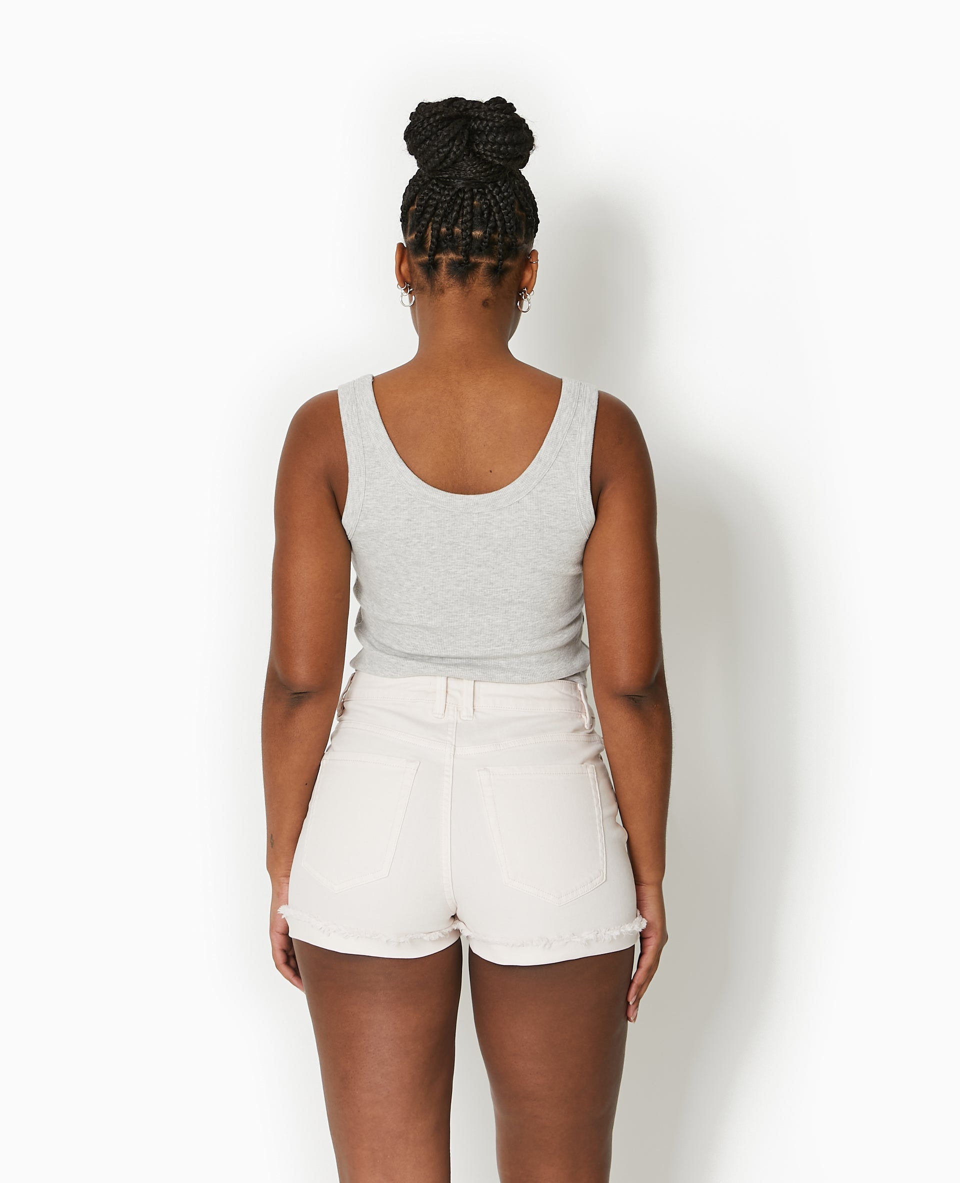 Short en jean taille haute avec élasthane