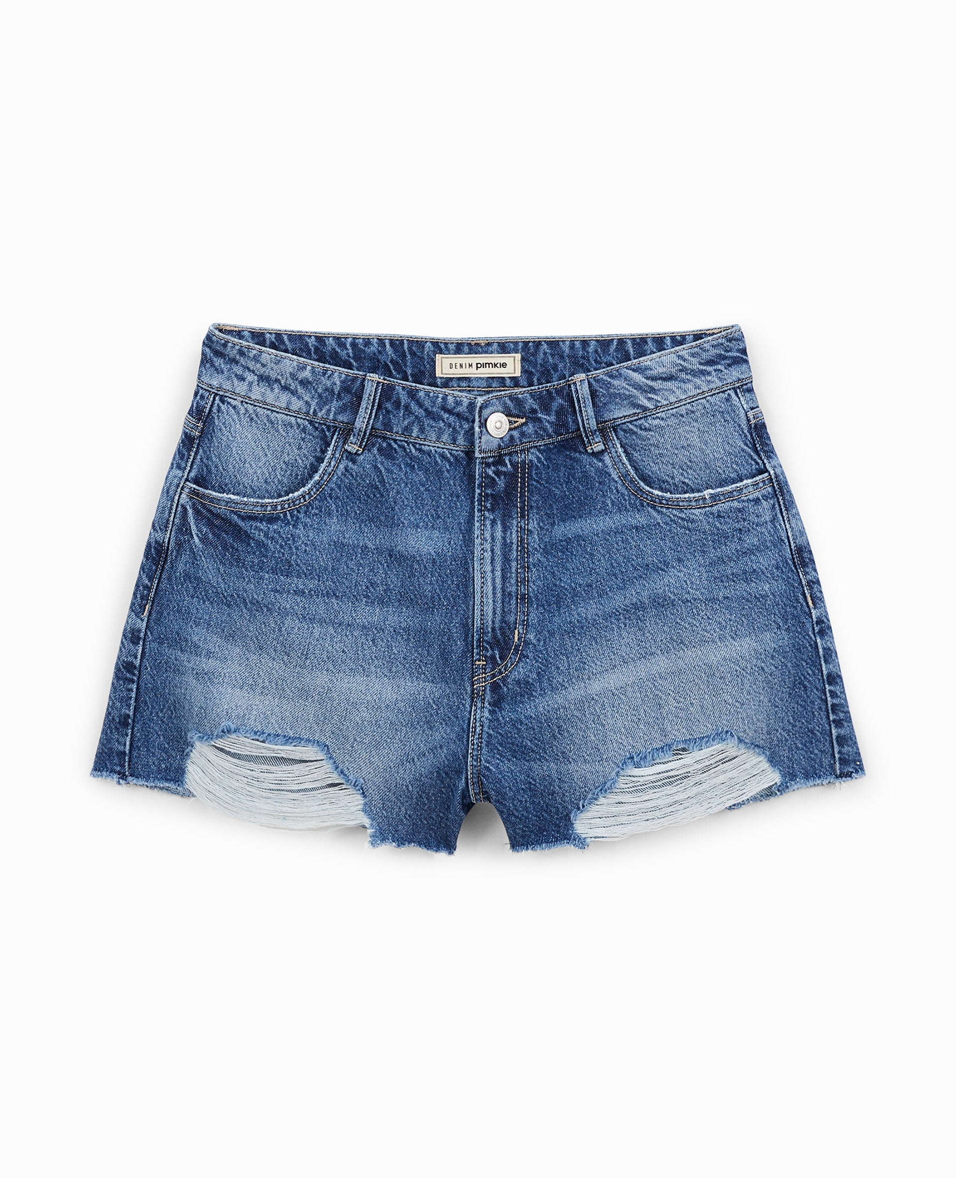Short en jean coupé effet destroy