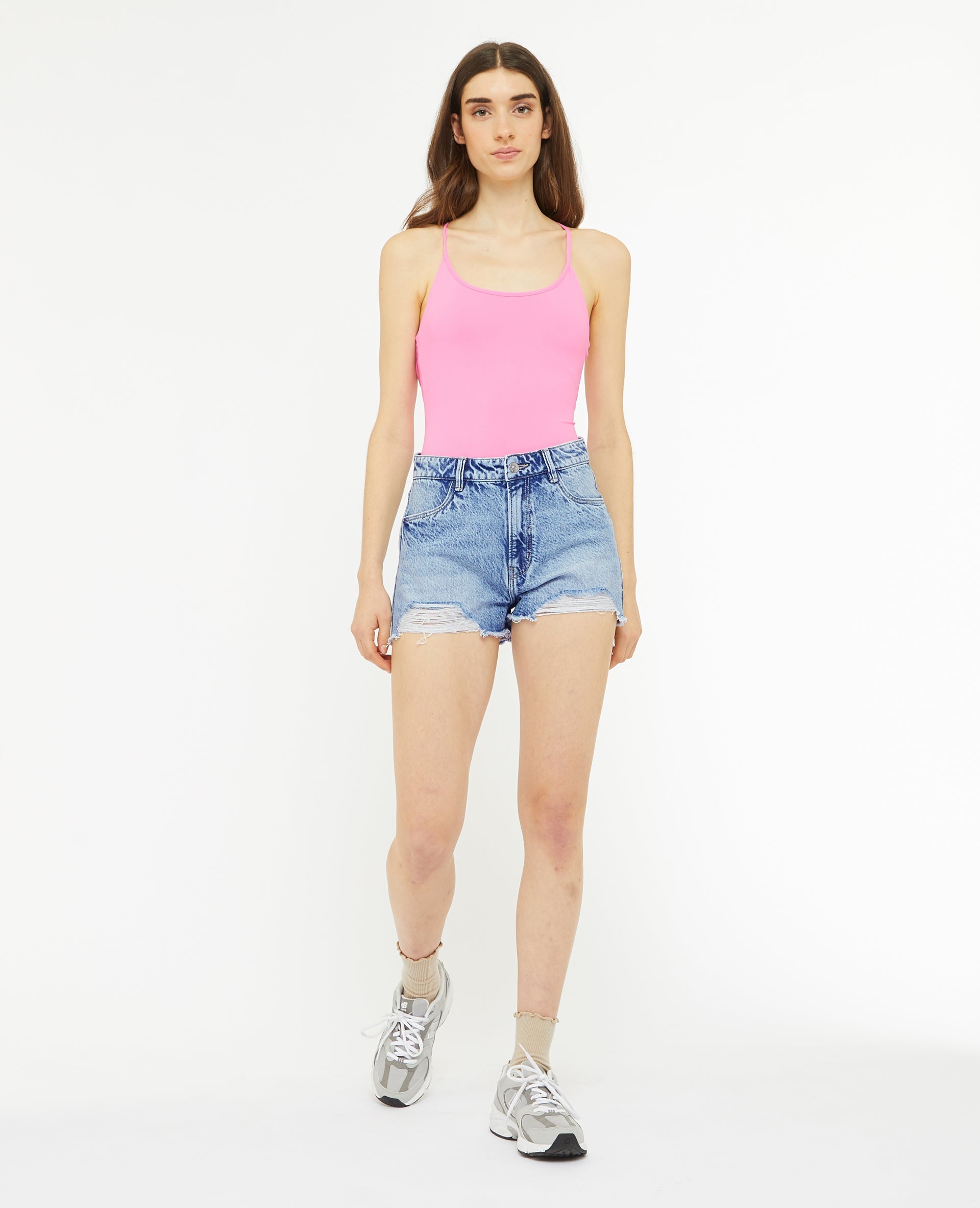 Short en jean coupé effet destroy