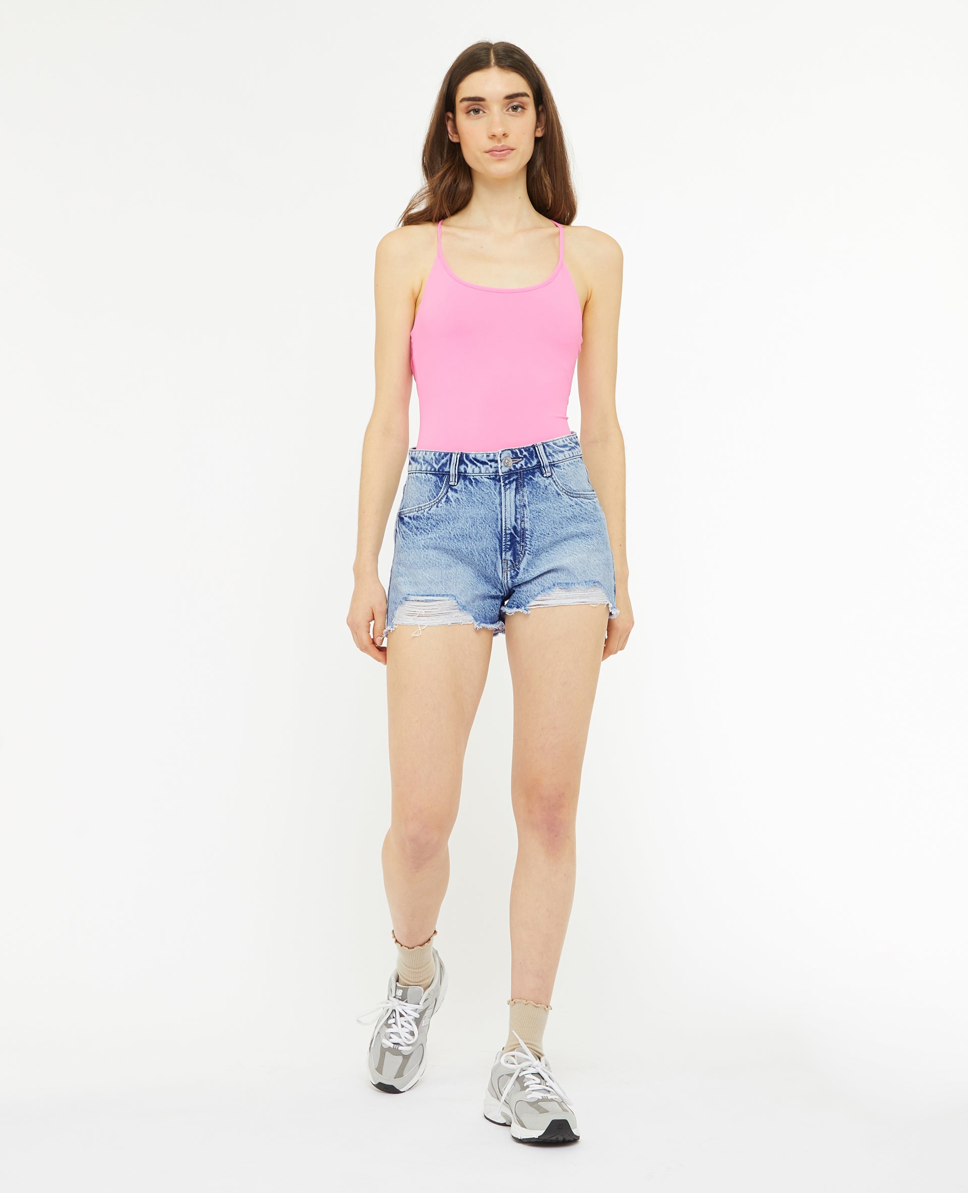 Short en jean coupé effet destroy