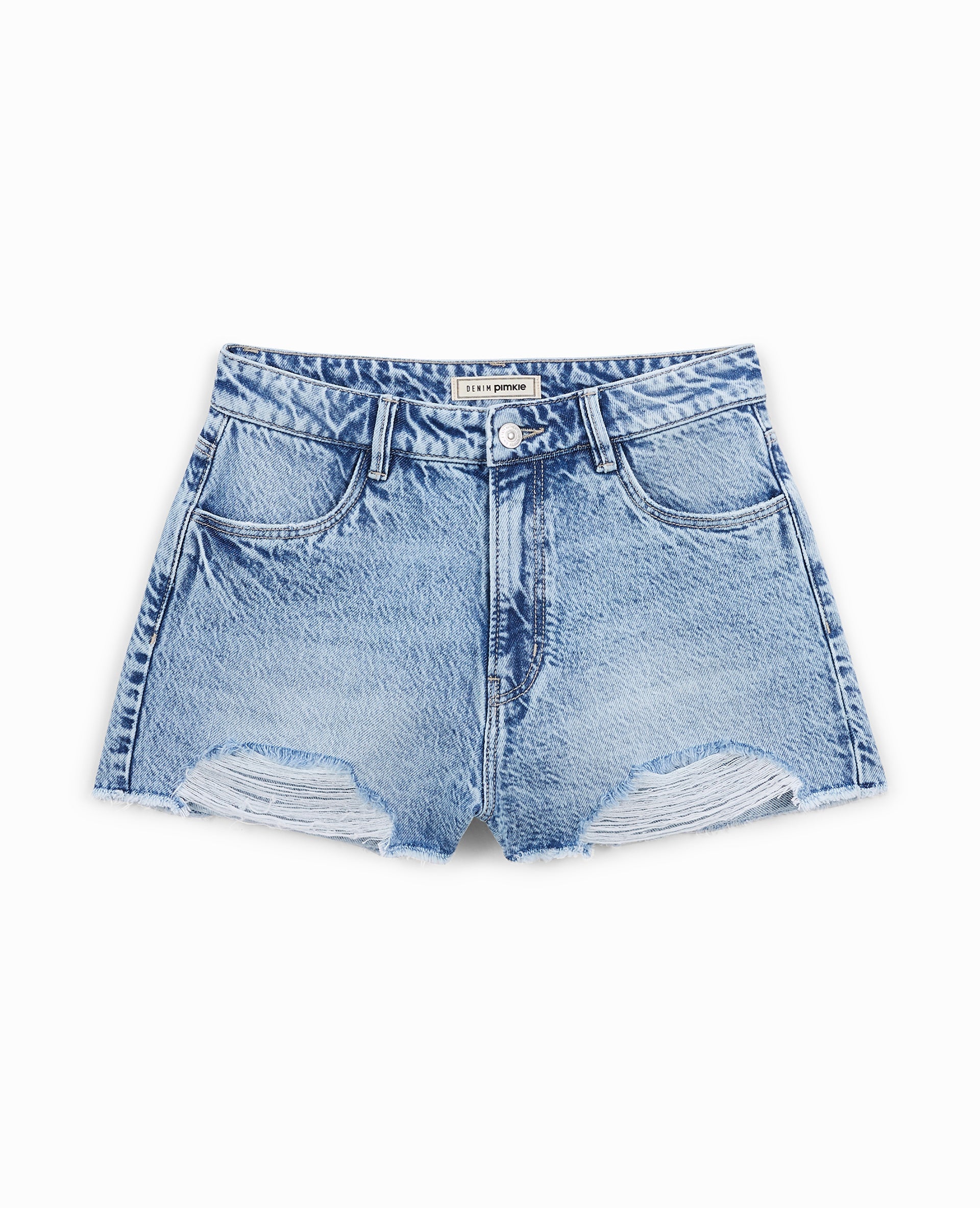 Short en jean coupé effet destroy