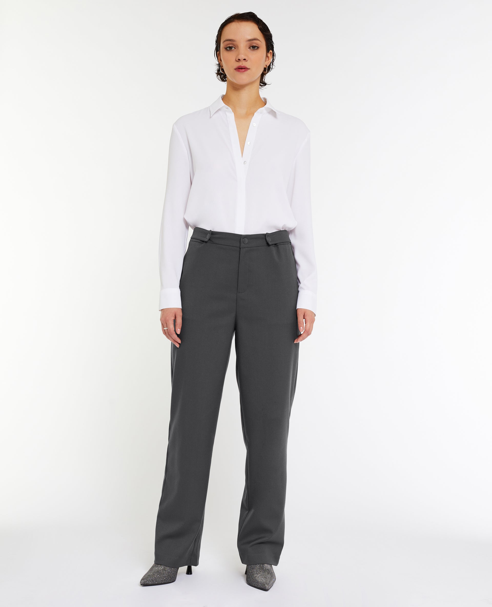 Pantalon large taille basse