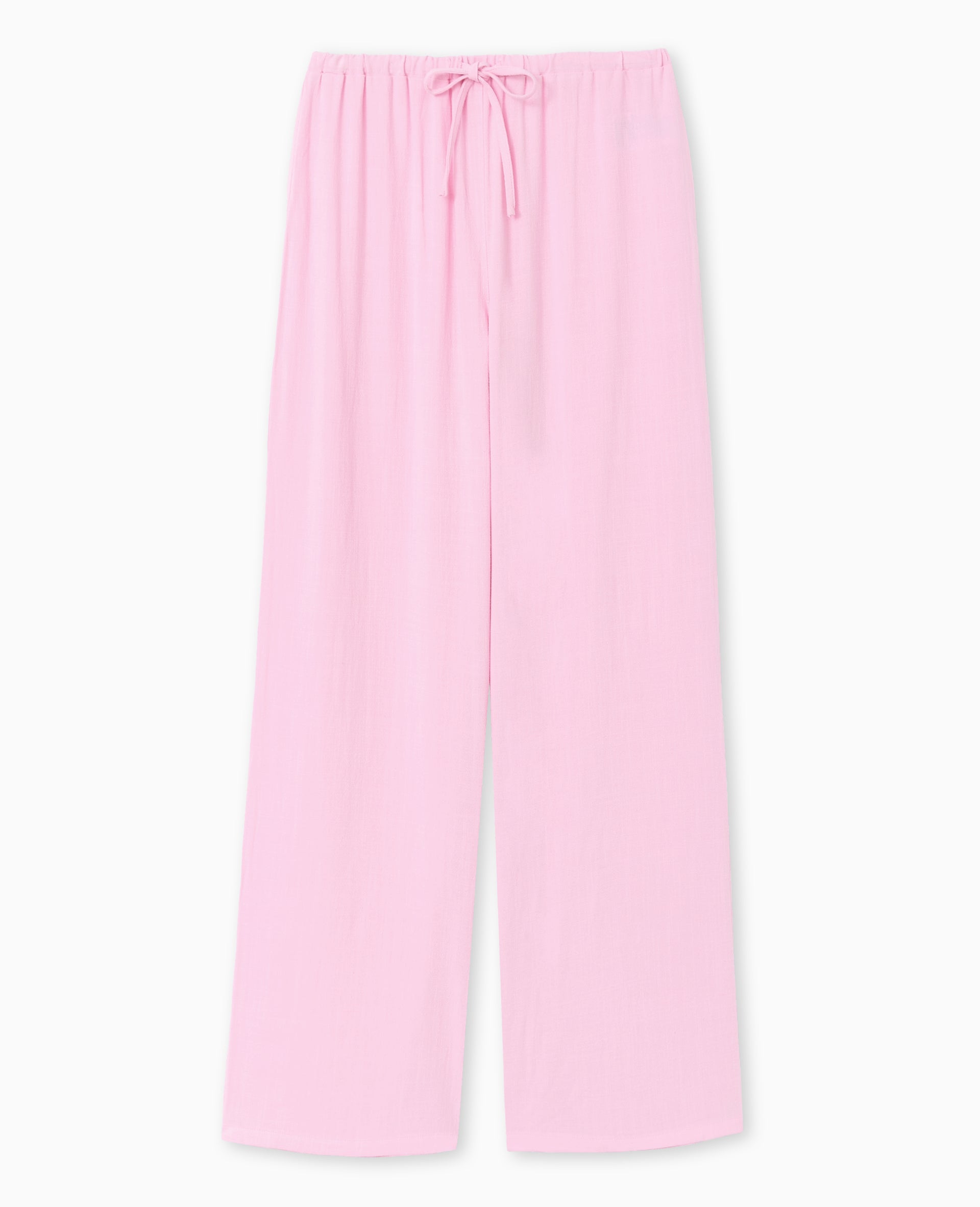 Pantalon large et droit avec taille élastiquée