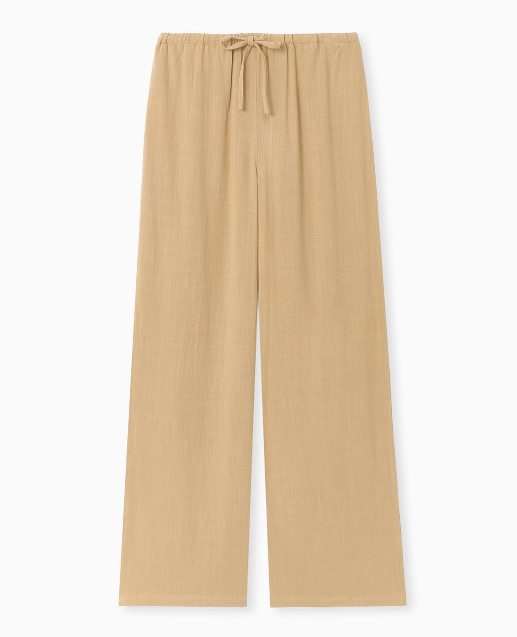 Pantalon large et droit avec taille élastiquée