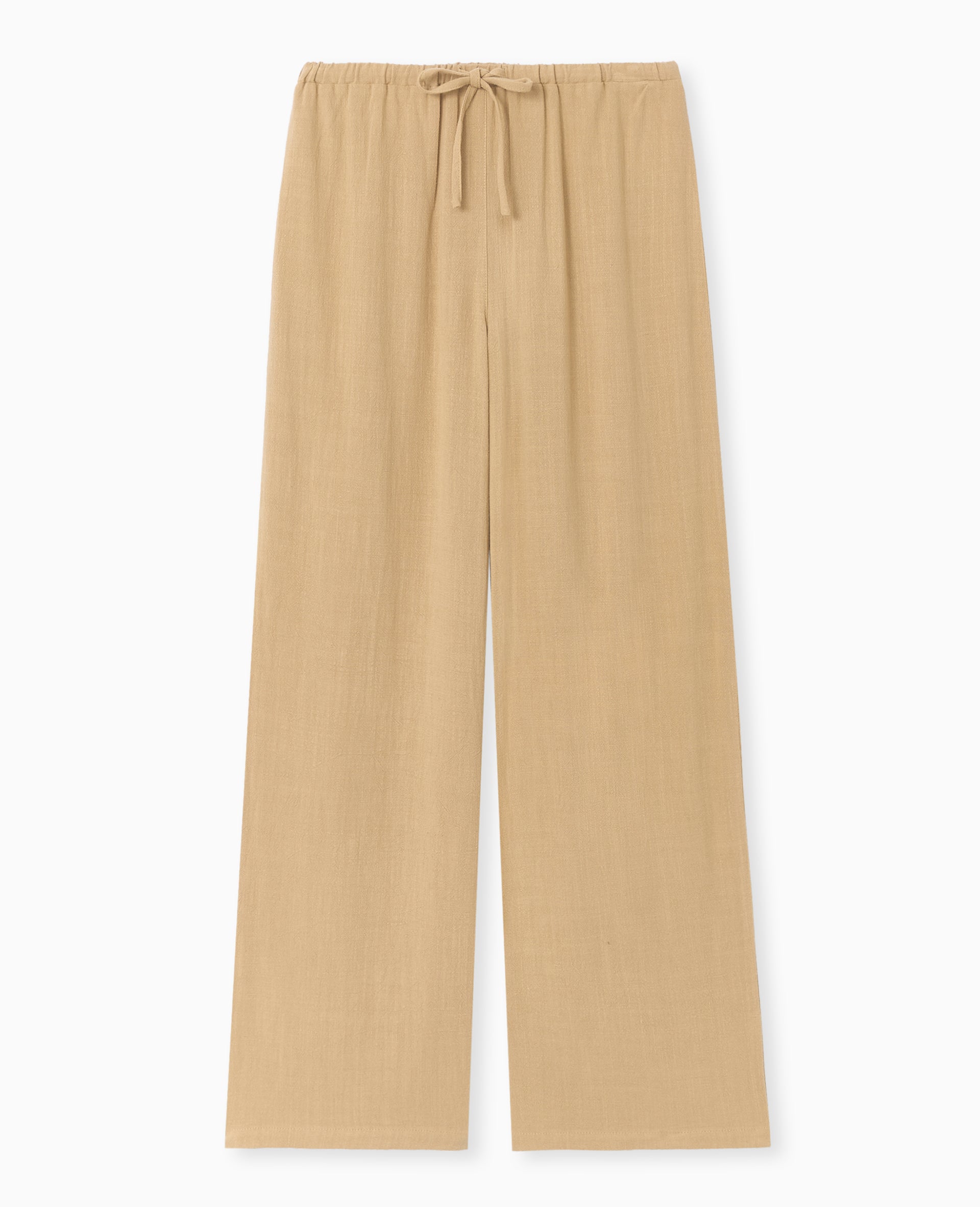 Pantalon large et droit avec taille élastiquée