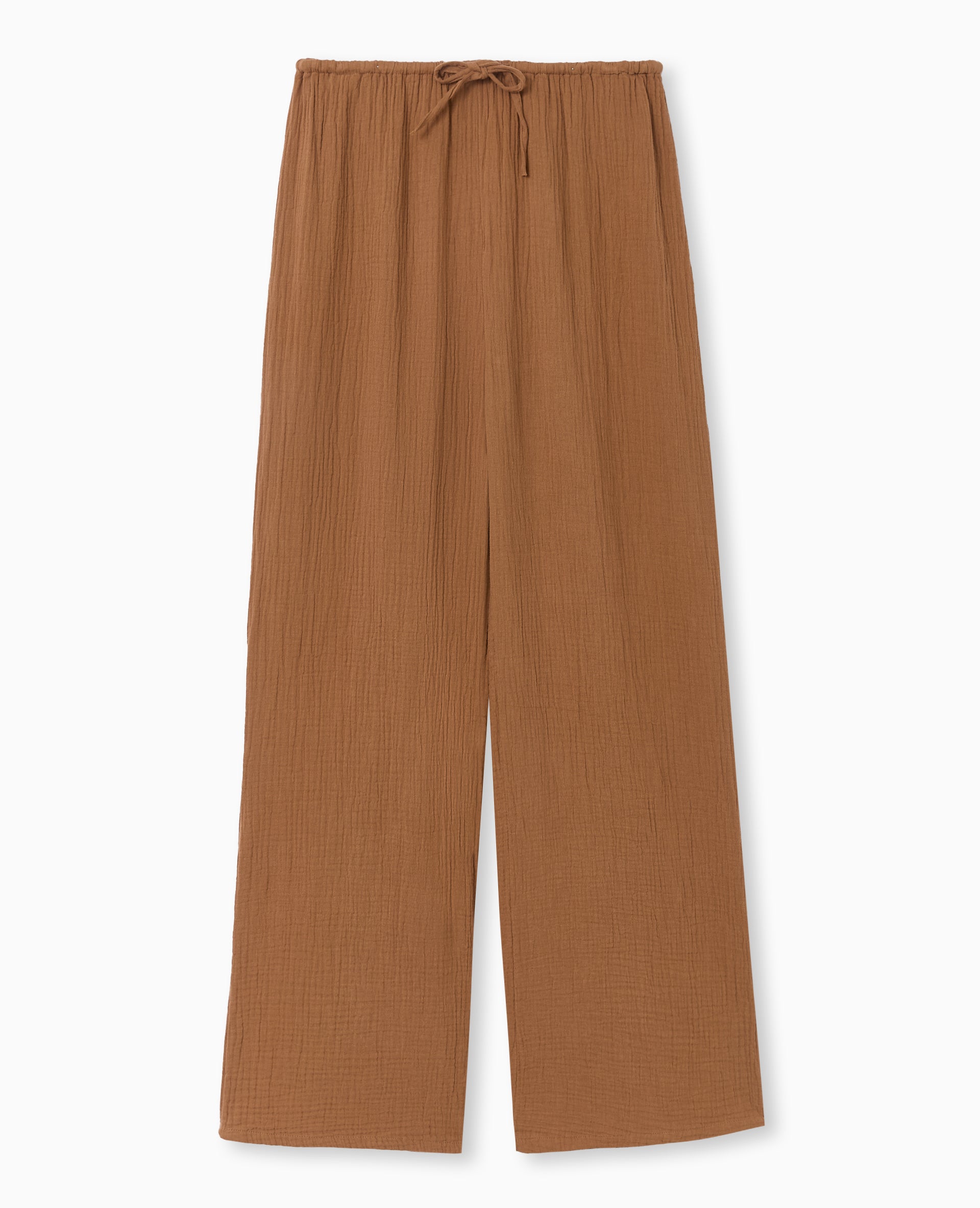 Pantalon large en gaze de coton