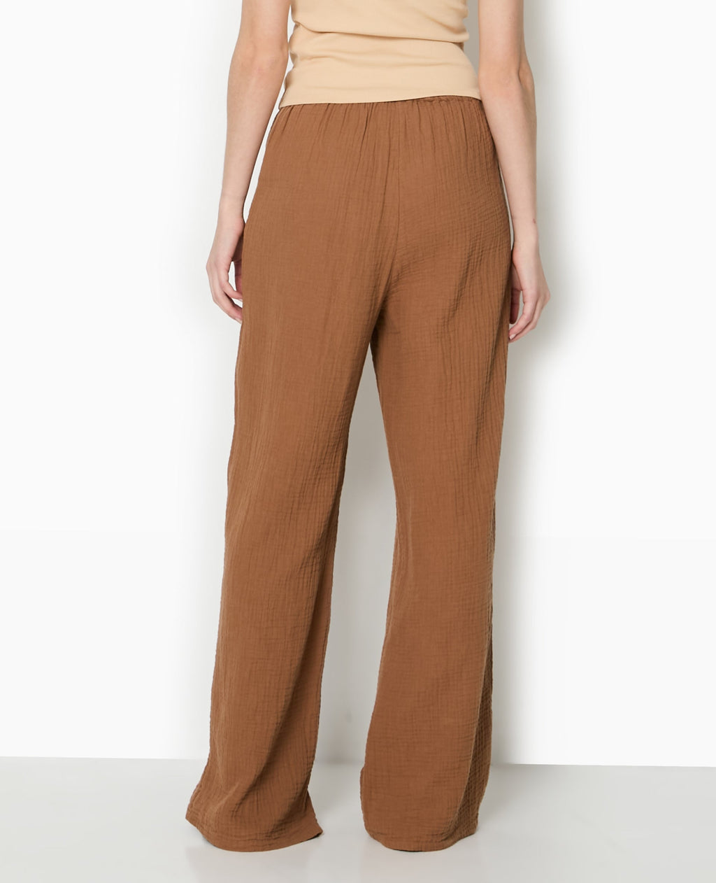 Pantalon large en gaze de coton