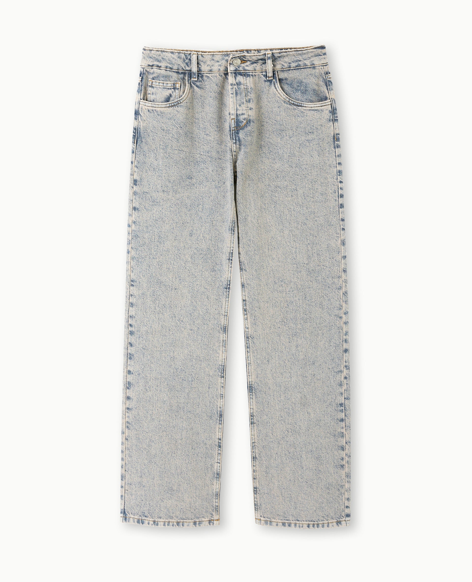 Jean wide taille basse effet délavé