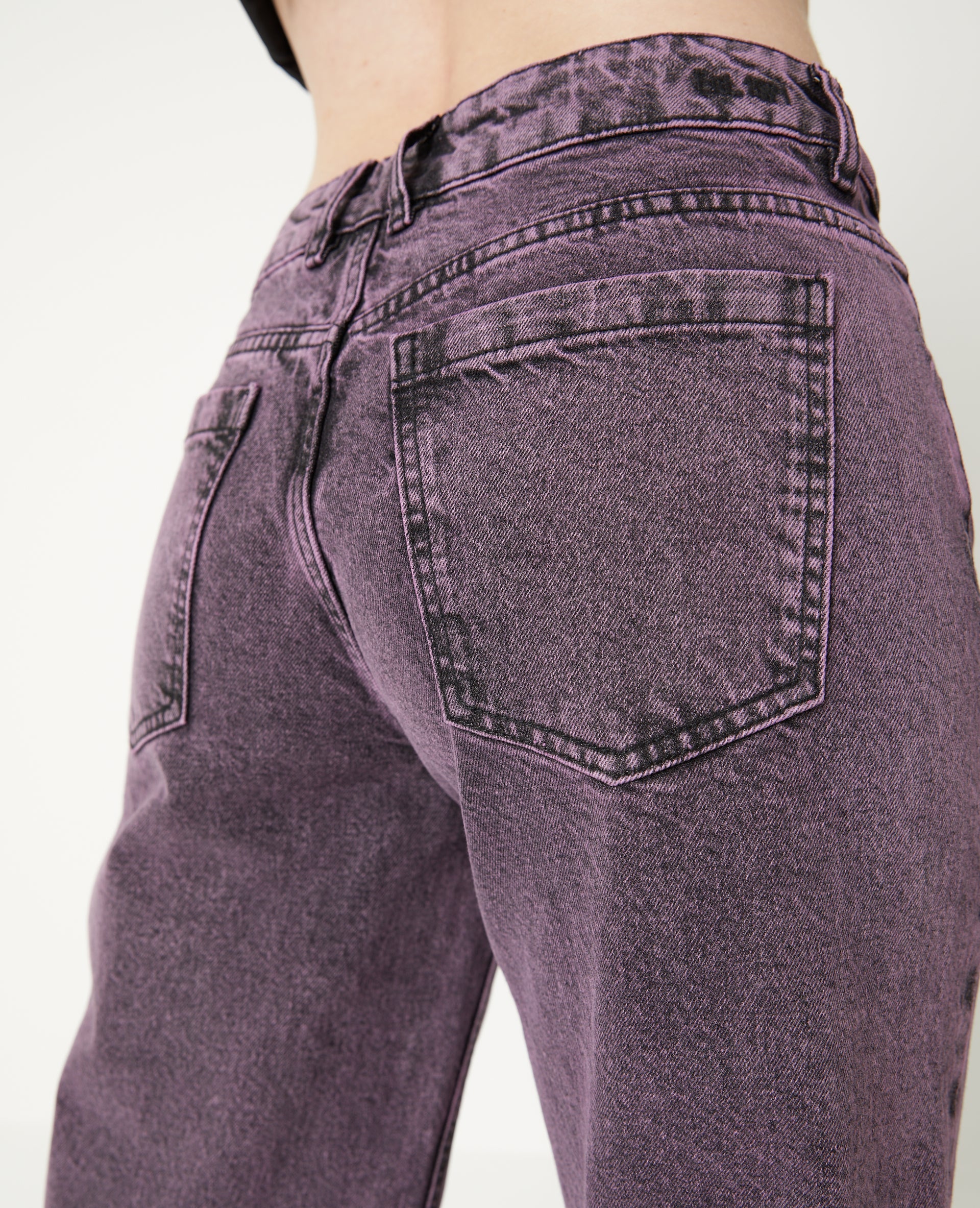 Jean wide taille basse effet dirty