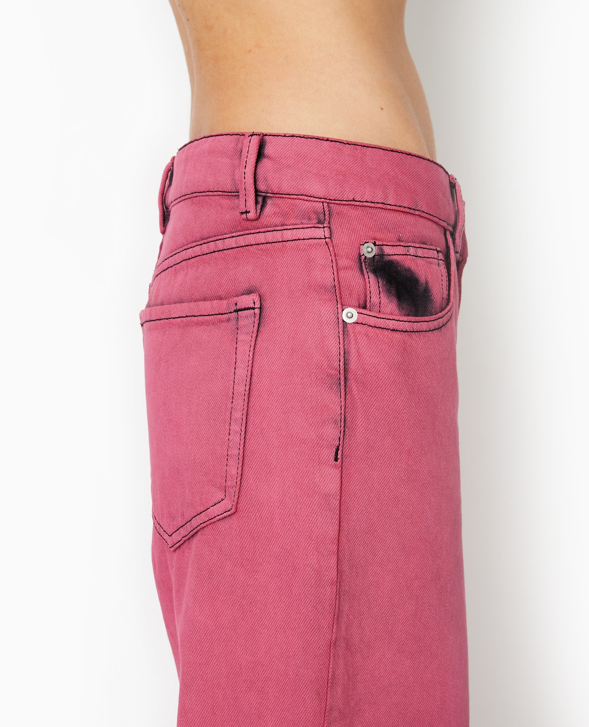 Jean droit taille basse effet acid