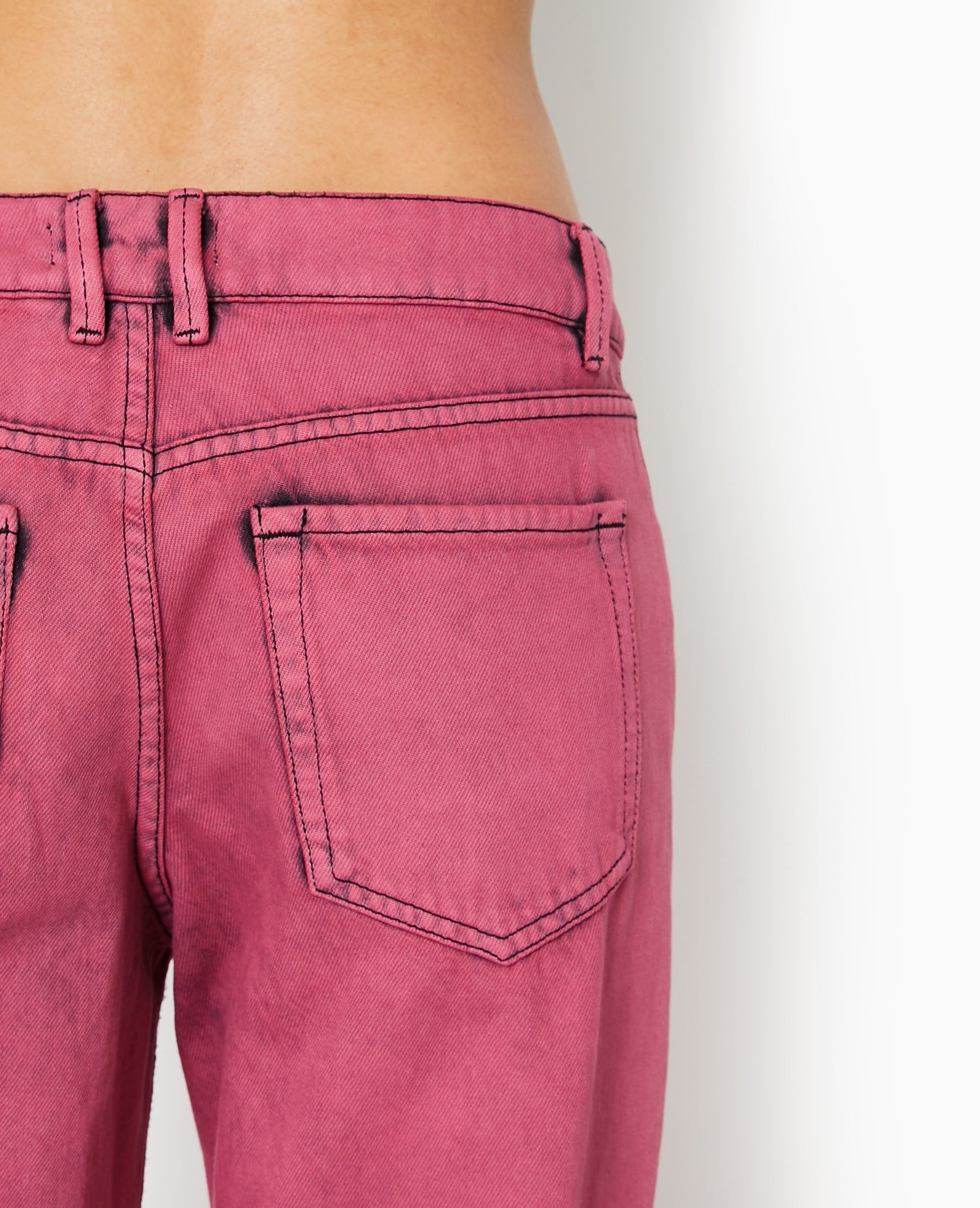 Jean droit taille basse effet acid