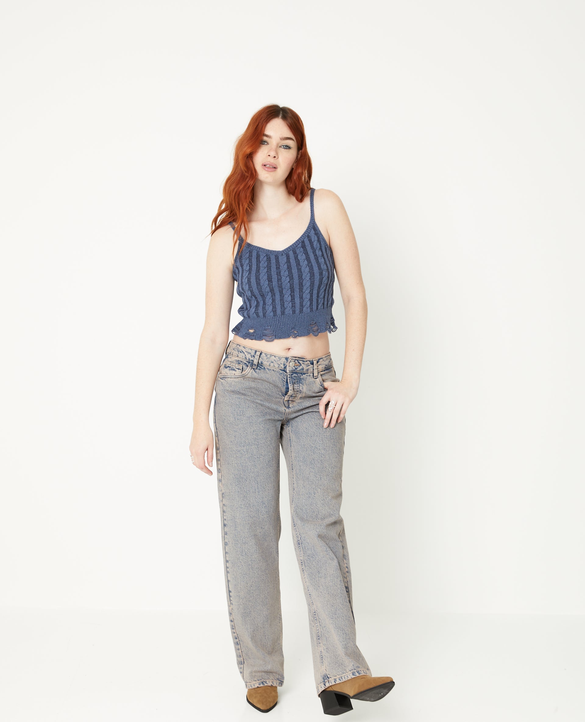 Jean wide taille basse