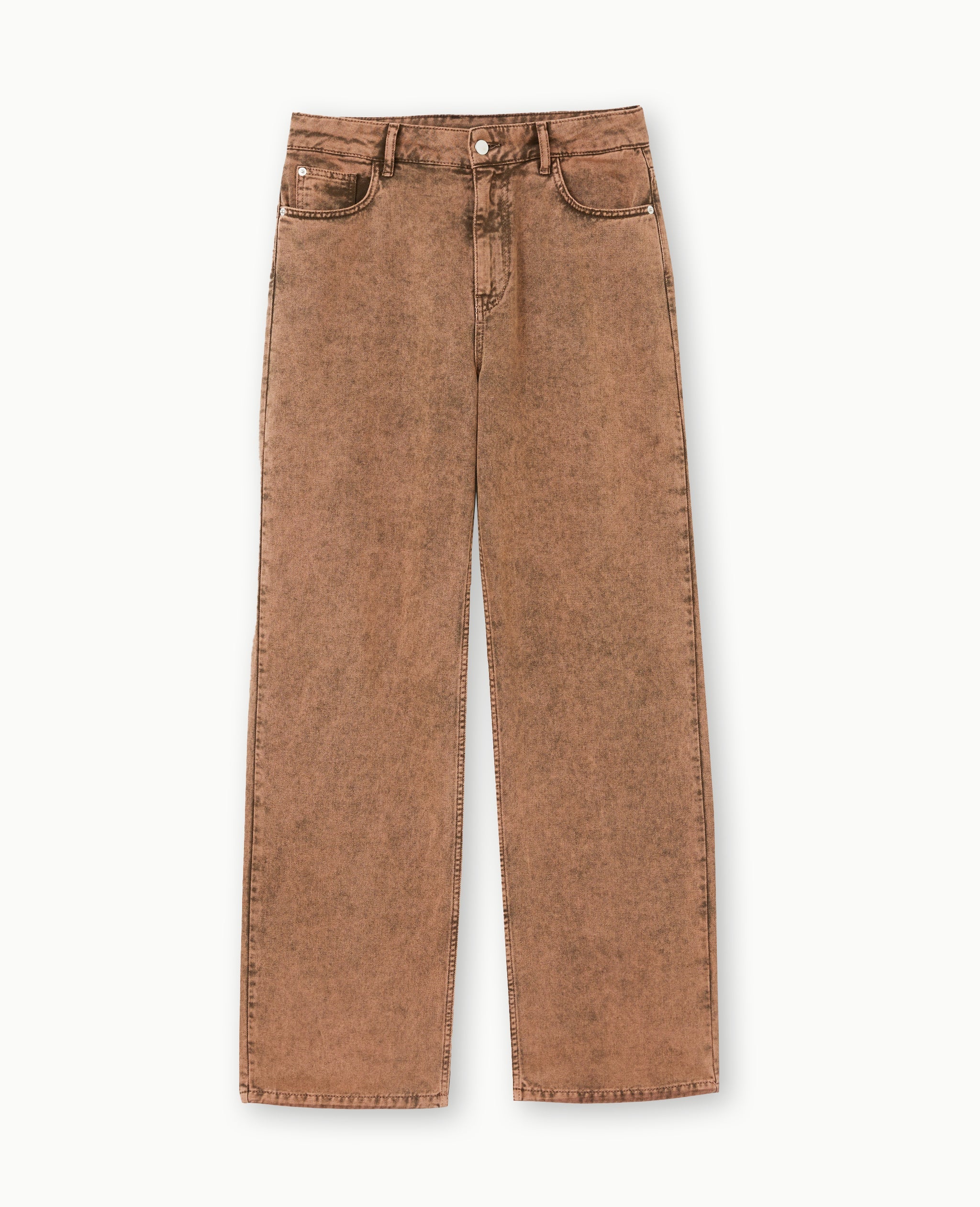 Jean droit taille basse effet délavé