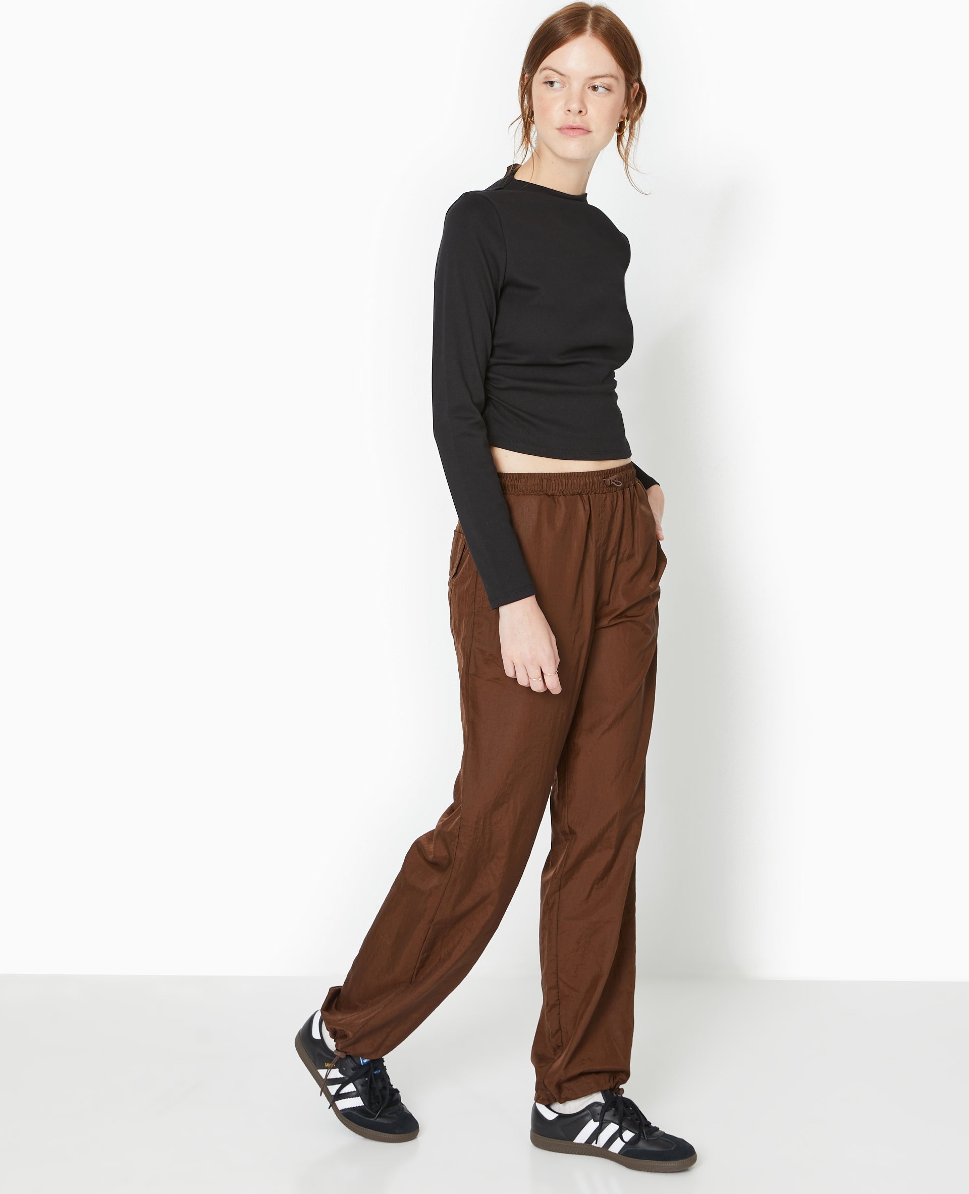 Pantalon parachute avec liens élastiqués