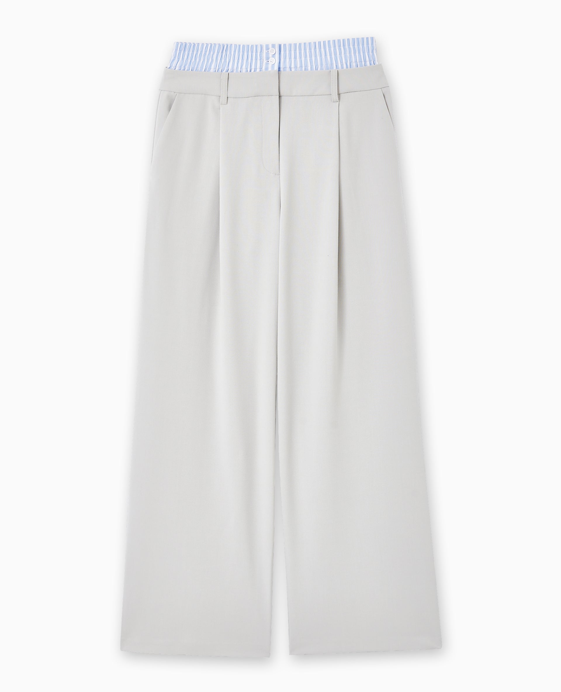 Pantalon large avec effet caleçon apparent