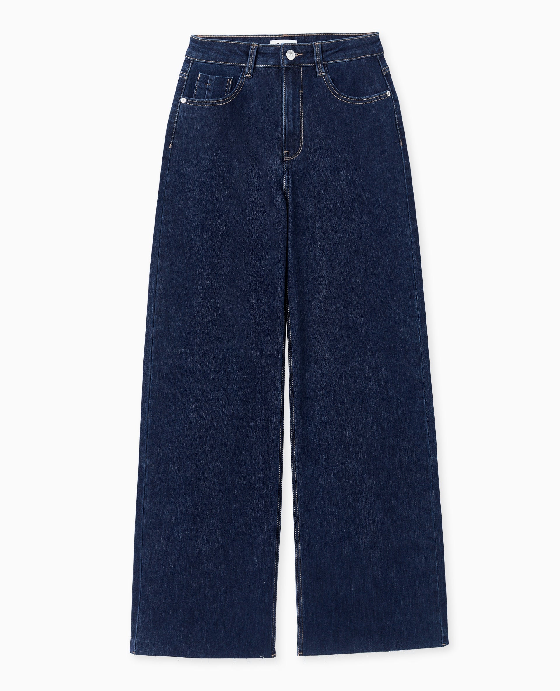 J71-1 / Jean wide taille haute avec bas coupés