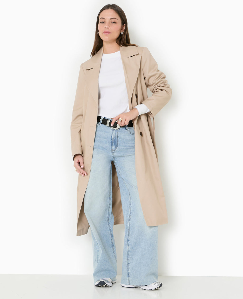 Jean wide taille haute bas coupés