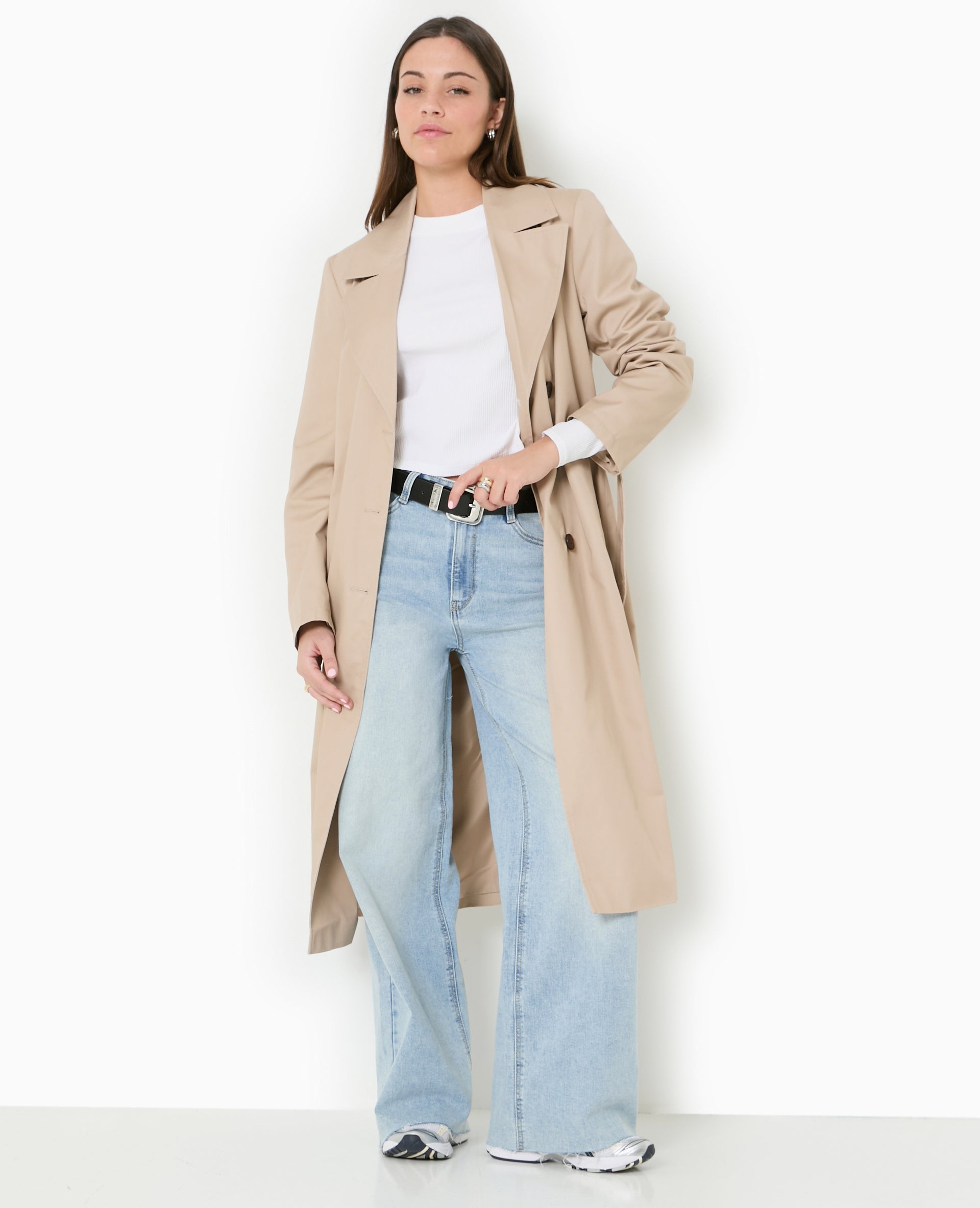 Jean wide taille haute bas coupés