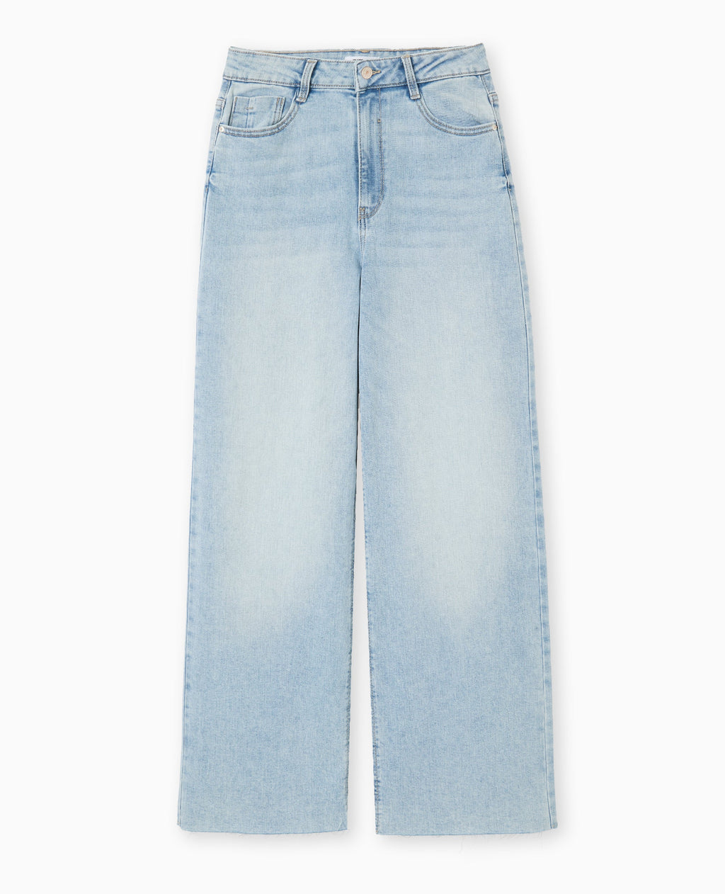 Jean wide taille haute bas coupés