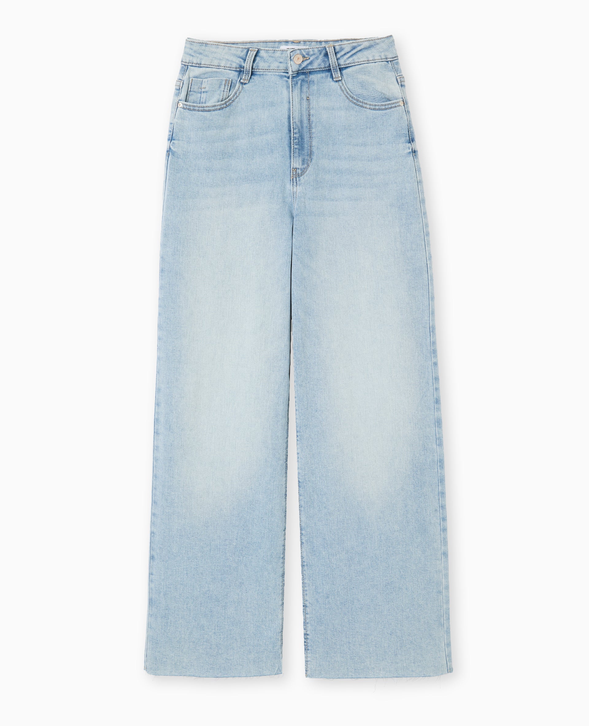 Jean wide taille haute bas coupés