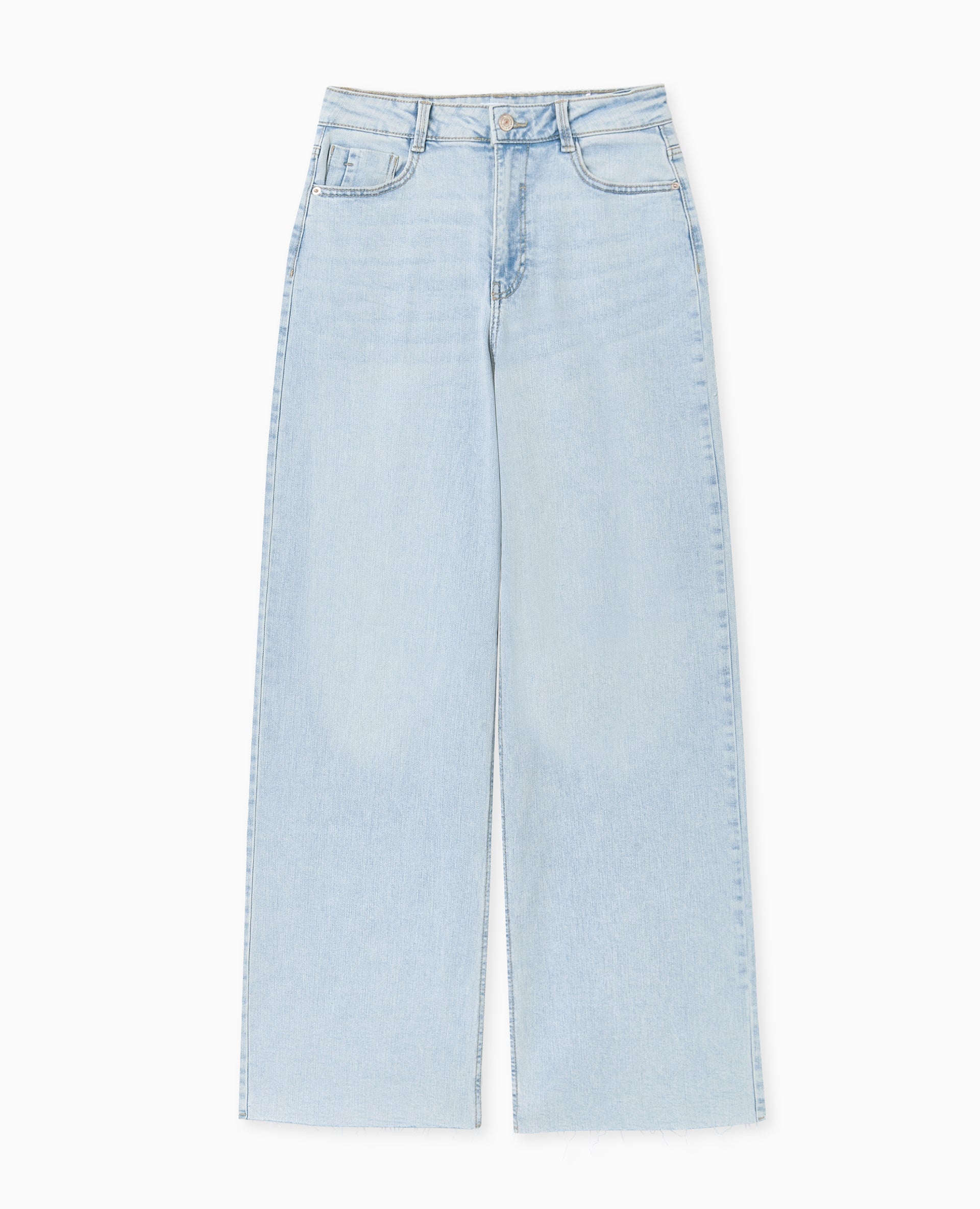 J71-1 / Jean wide taille haute avec bas coupés