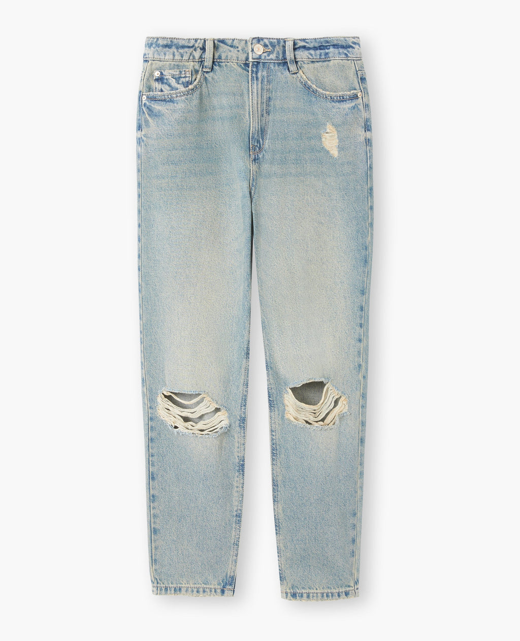Jean mom taille haute destroy